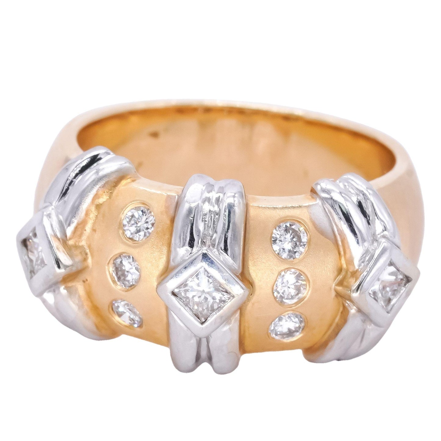 14k Yellow & White Gold Jewelry 0.45CT VS Diamond Ring size 6.5