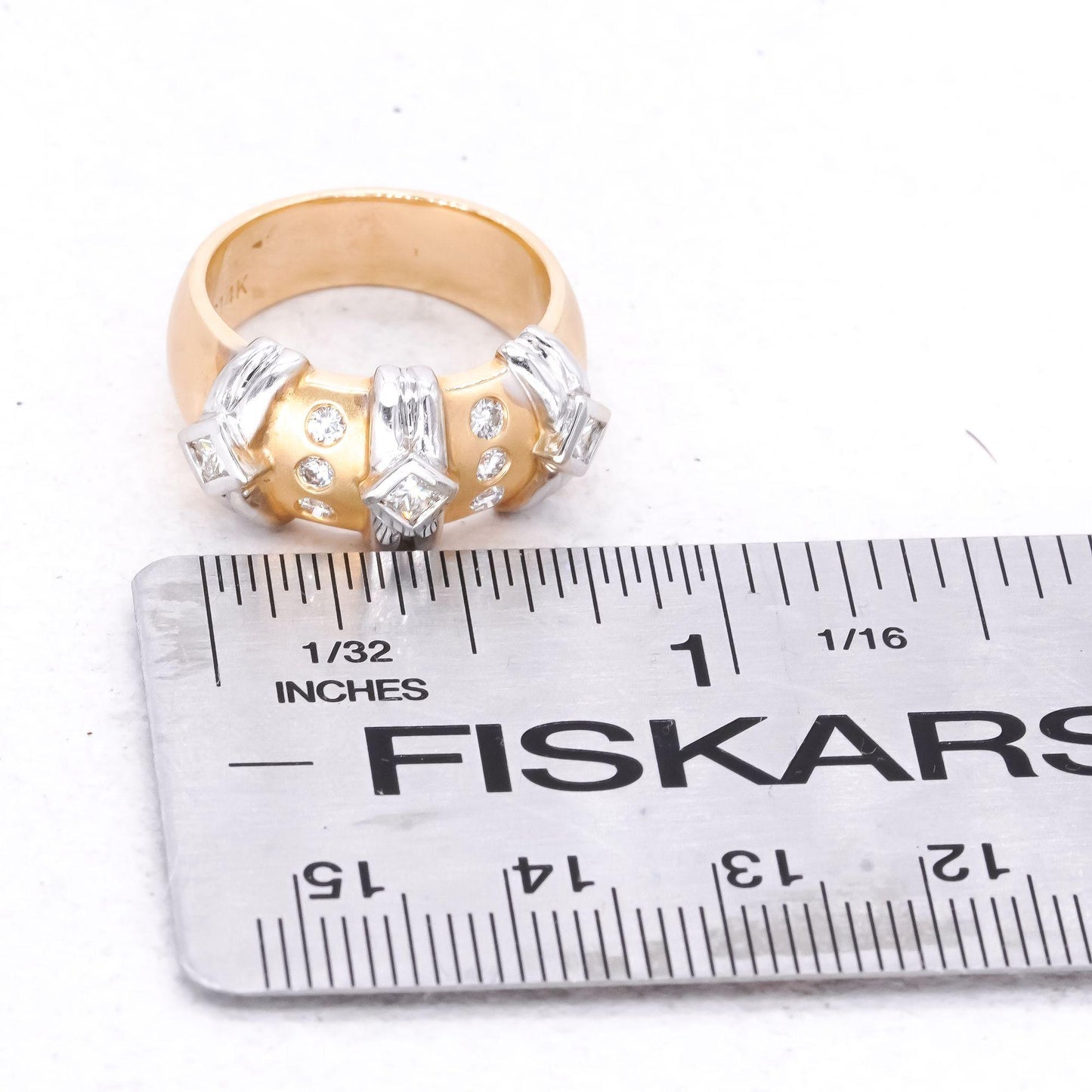 14k Yellow & White Gold Jewelry 0.45CT VS Diamond Ring size 6.5