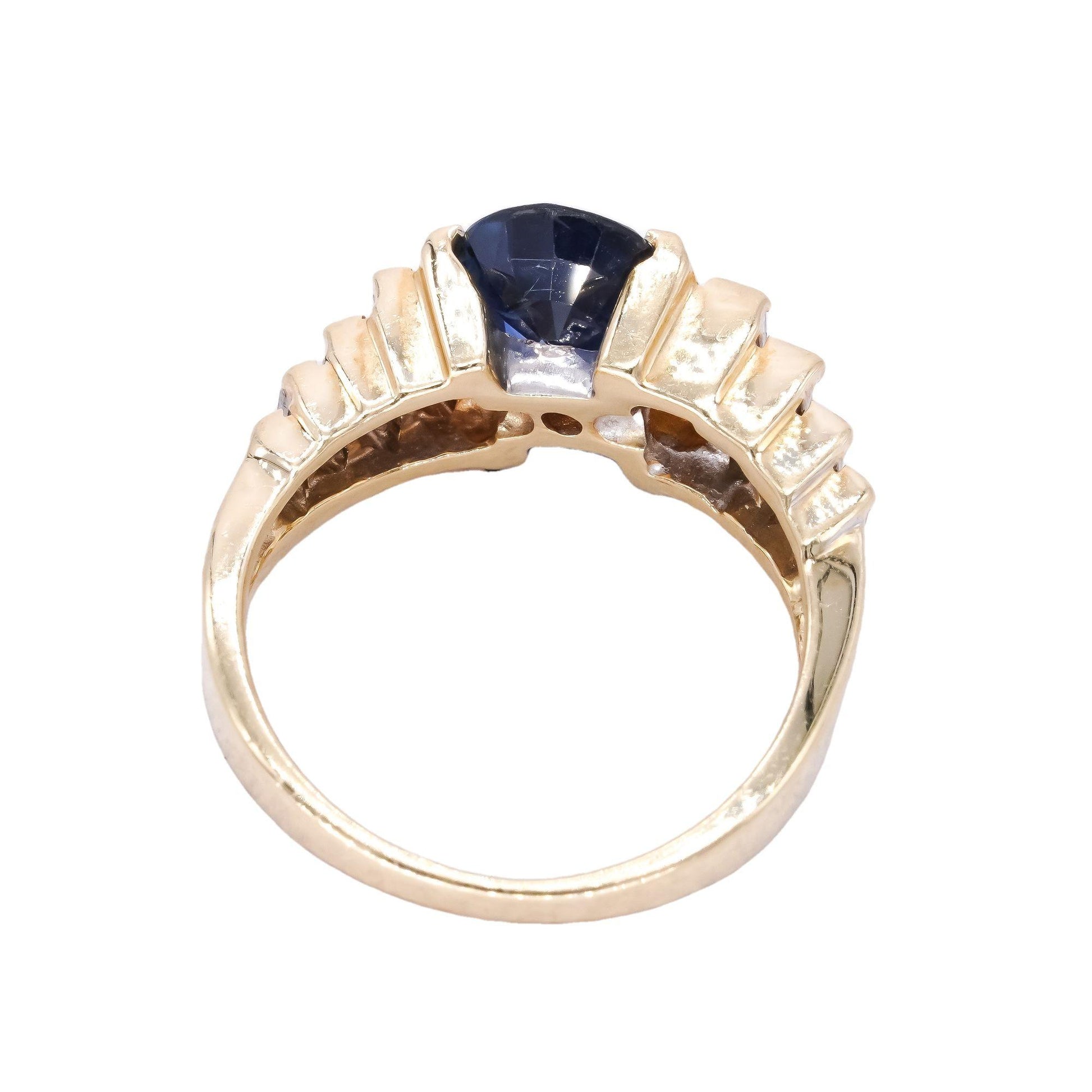 18k Yellow Gold 2.75CT VS Diamond & Sapphire Ring size 6.75