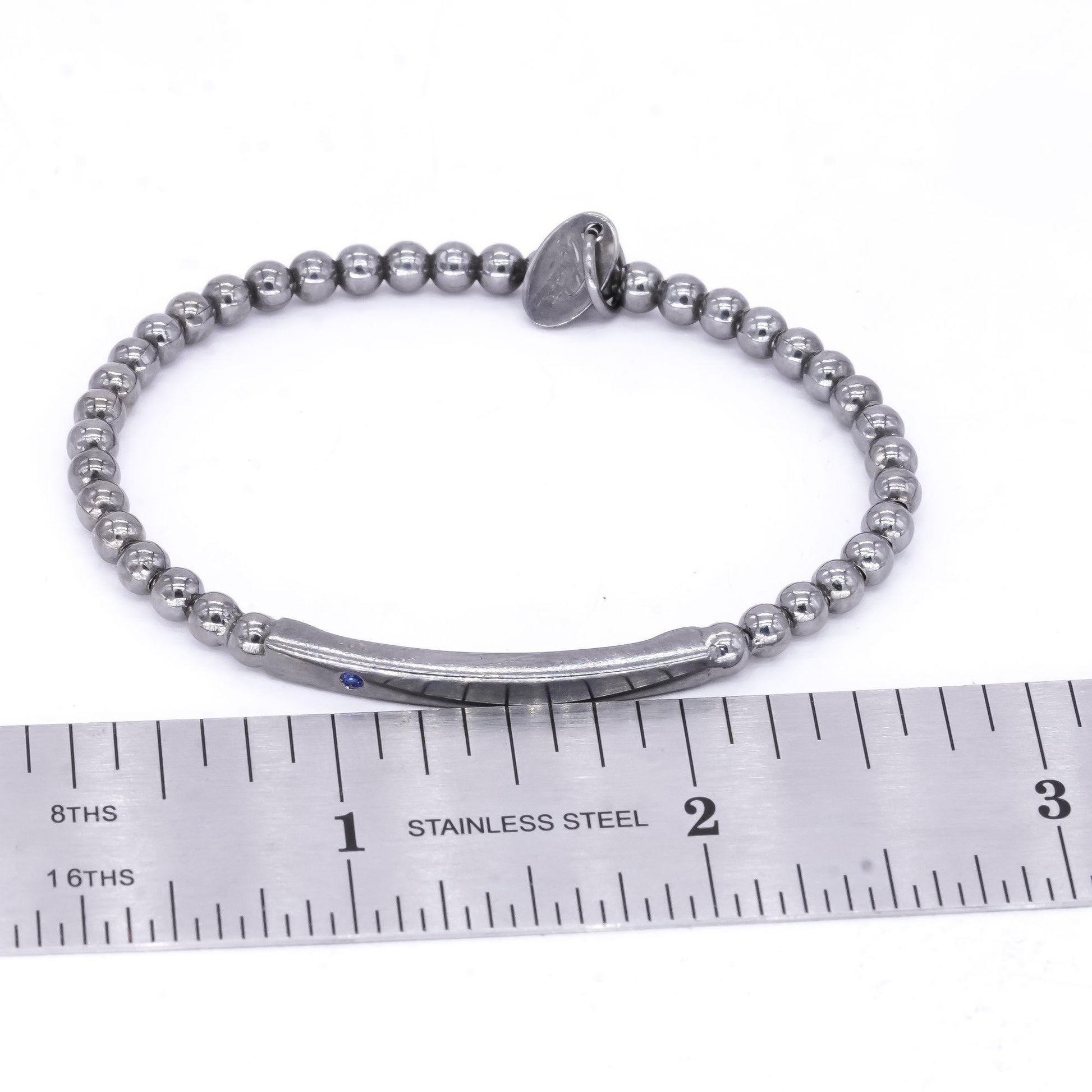 GARZI Pure Attraction Sterling Silver Black Rhodium Flexible ID Bracelet