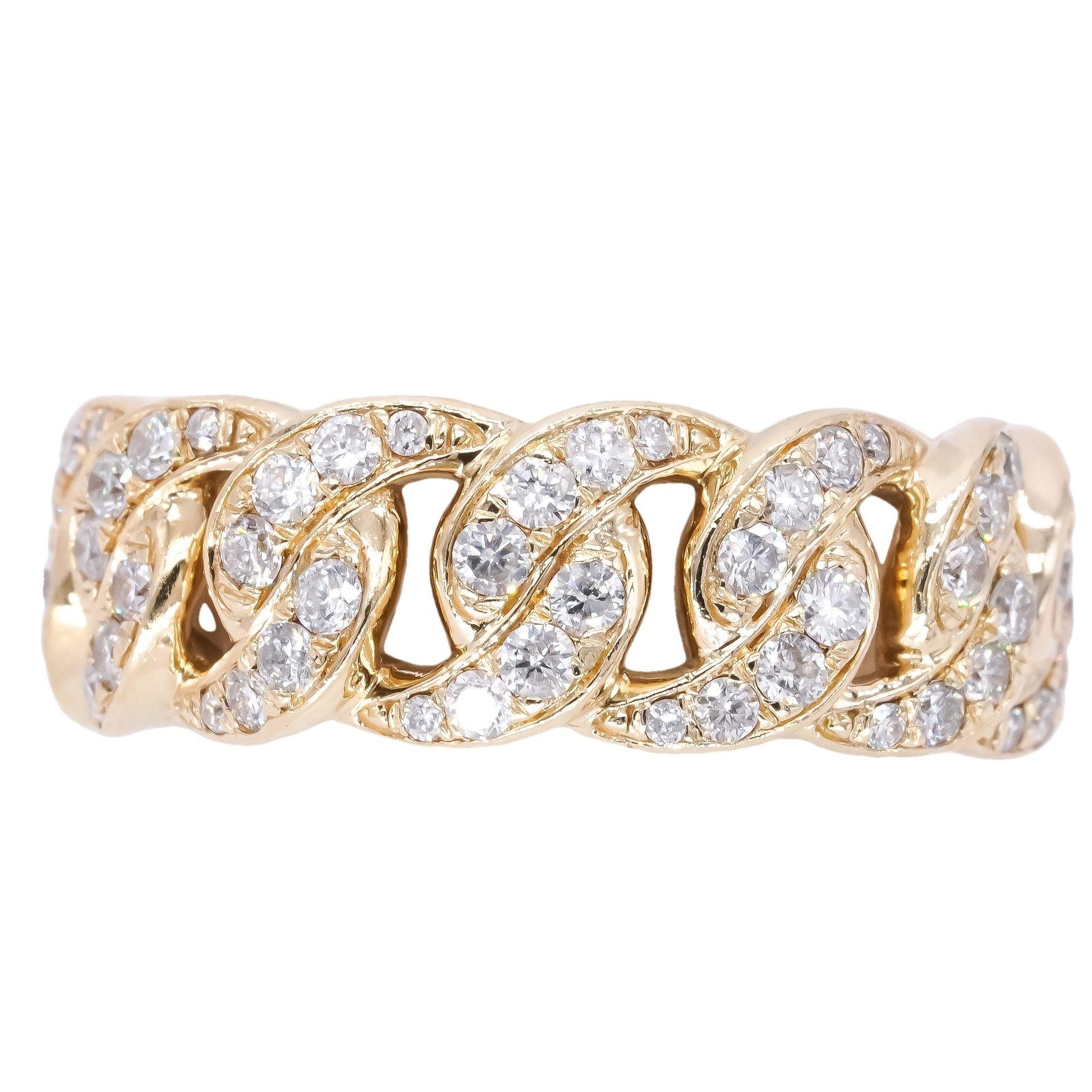 14k Yellow Gold 2.0CT VS Diamond Pave Braided Eternity Band Ring size 8.5