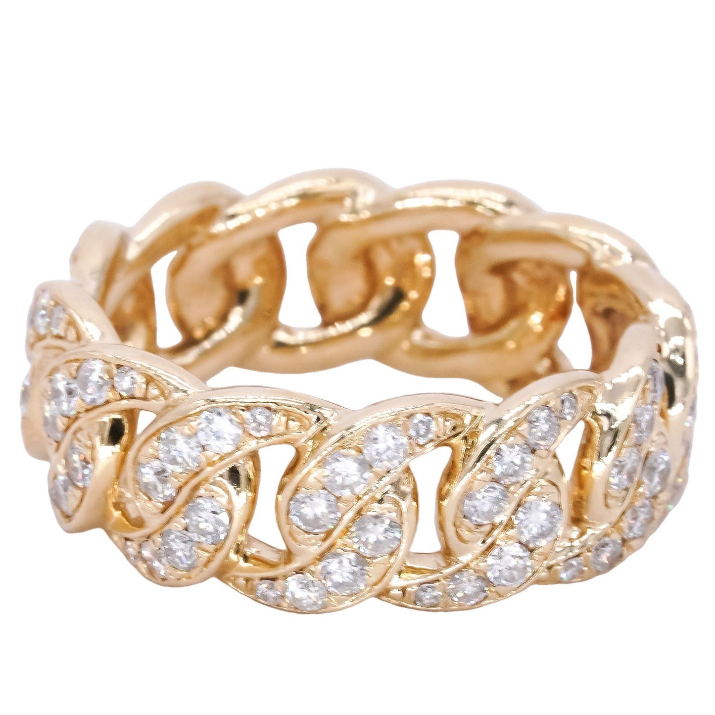 14k Yellow Gold 2.0CT VS Diamond Pave Braided Eternity Band Ring size 8.5