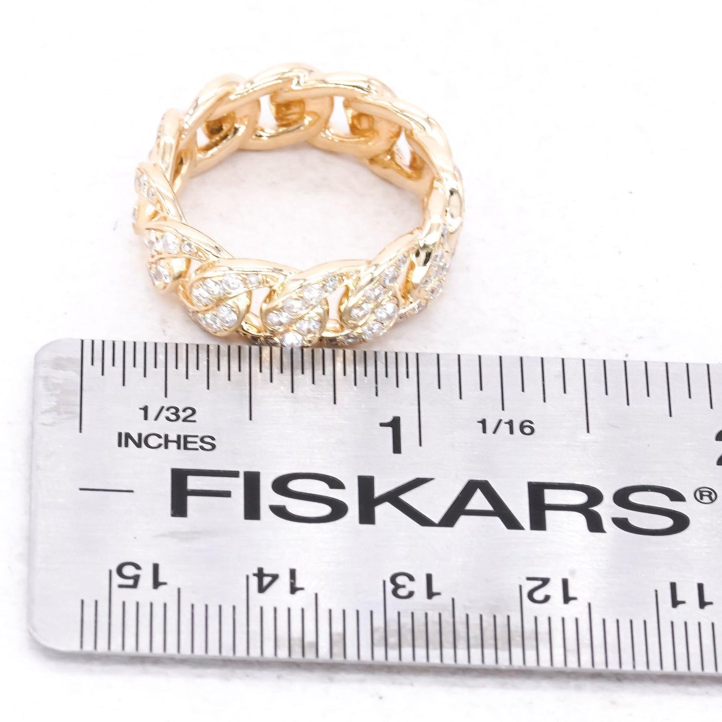 14k Yellow Gold 2.0CT VS Diamond Pave Braided Eternity Band Ring size 8.5