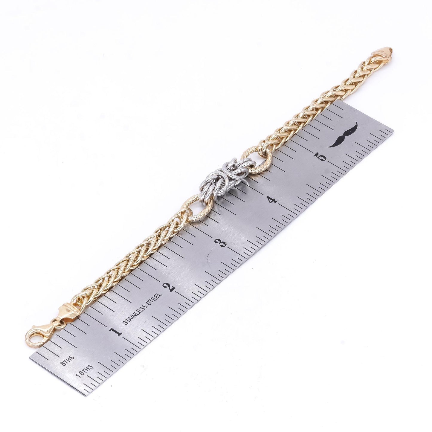 Sterling Silver Gold Plated Jewelry Fancy Braided Wheat Link Bracelet