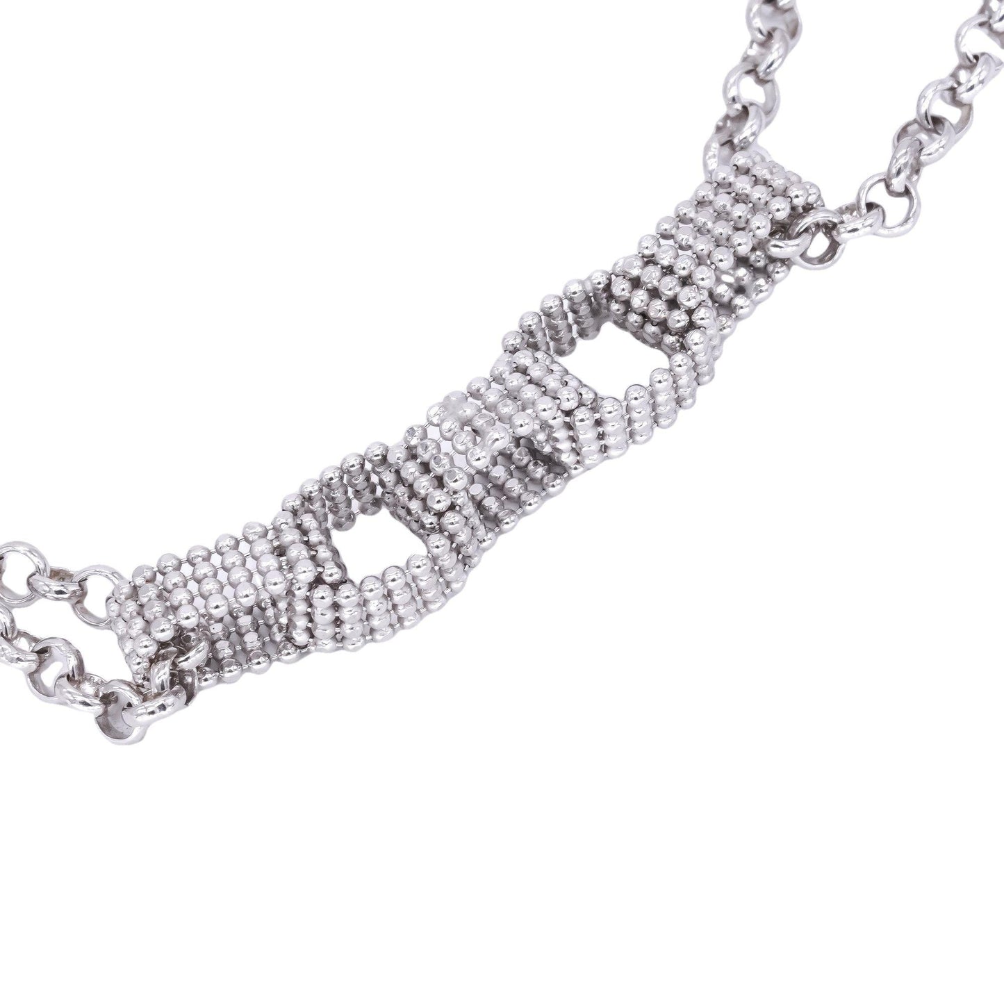 Sterling Silver Jewelry Fancy Braided Formal Double Link Bracelet