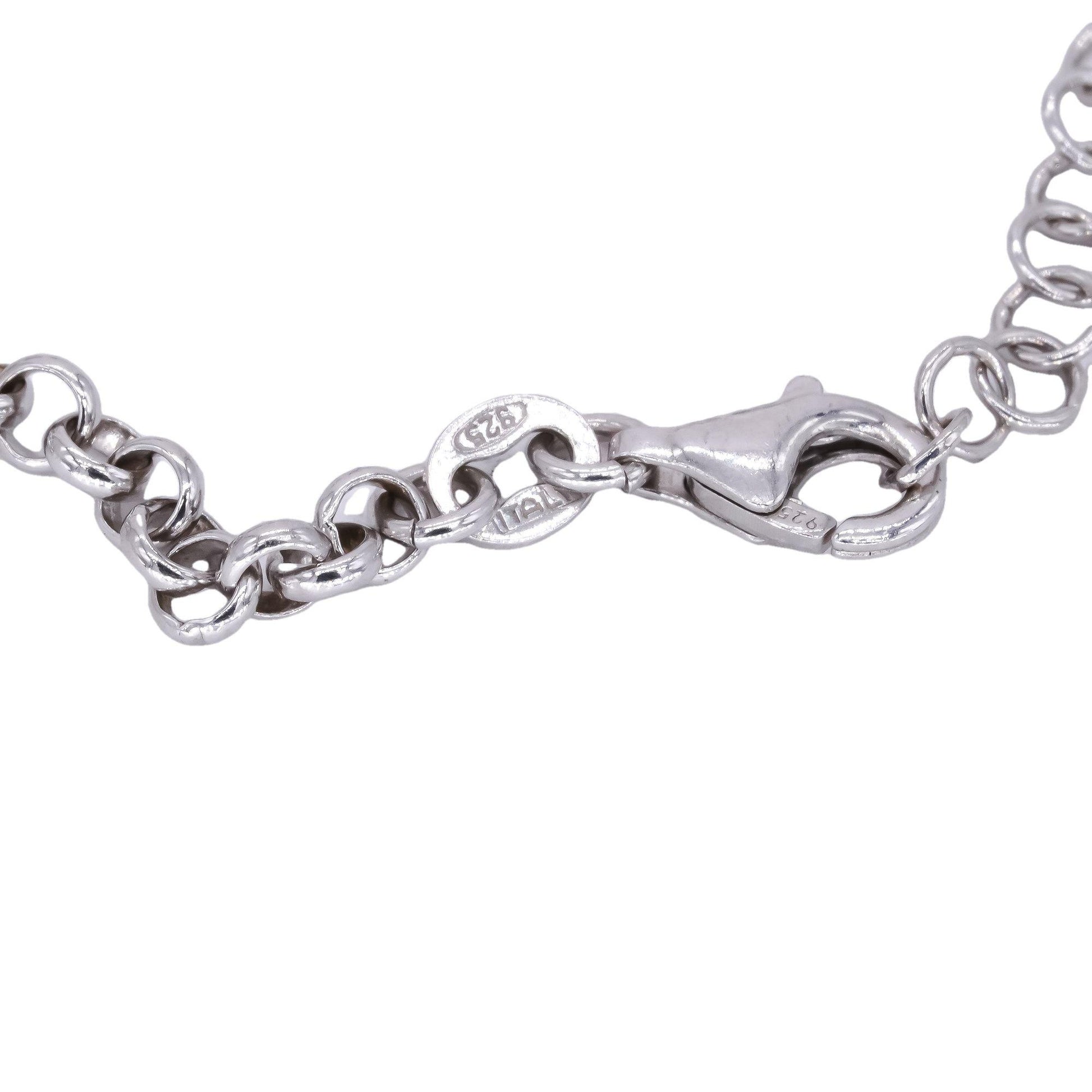 Sterling Silver Jewelry Fancy Braided Formal Double Link Bracelet