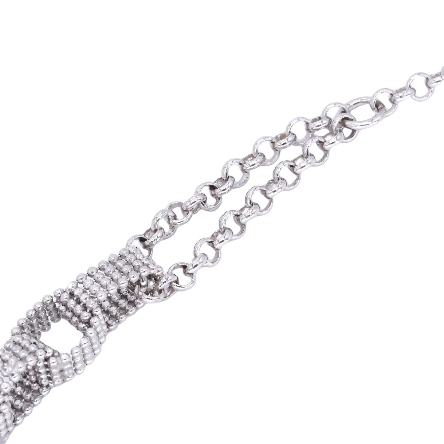 Sterling Silver Jewelry Fancy Braided Formal Double Link Bracelet