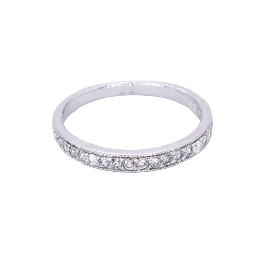 14k White Gold Jewelry 0.25CT Diamond Band Ring size 6.75