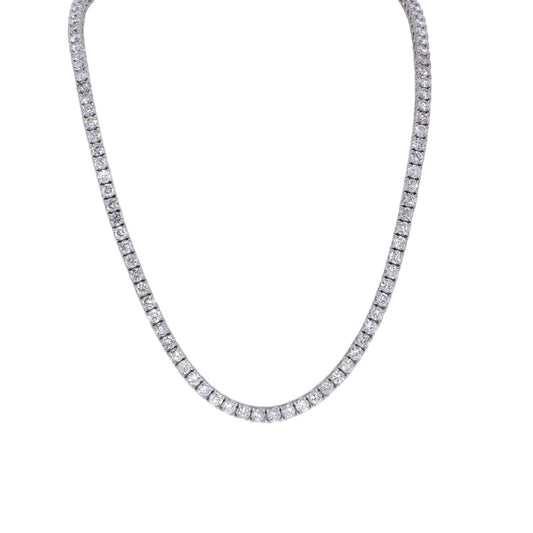 14k White Gold Jewelry 14.56CT Diamond Tennis Necklace