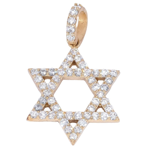 10k Yellow Gold Jewelry 1.60CT VS Diamond Star of David Pendant