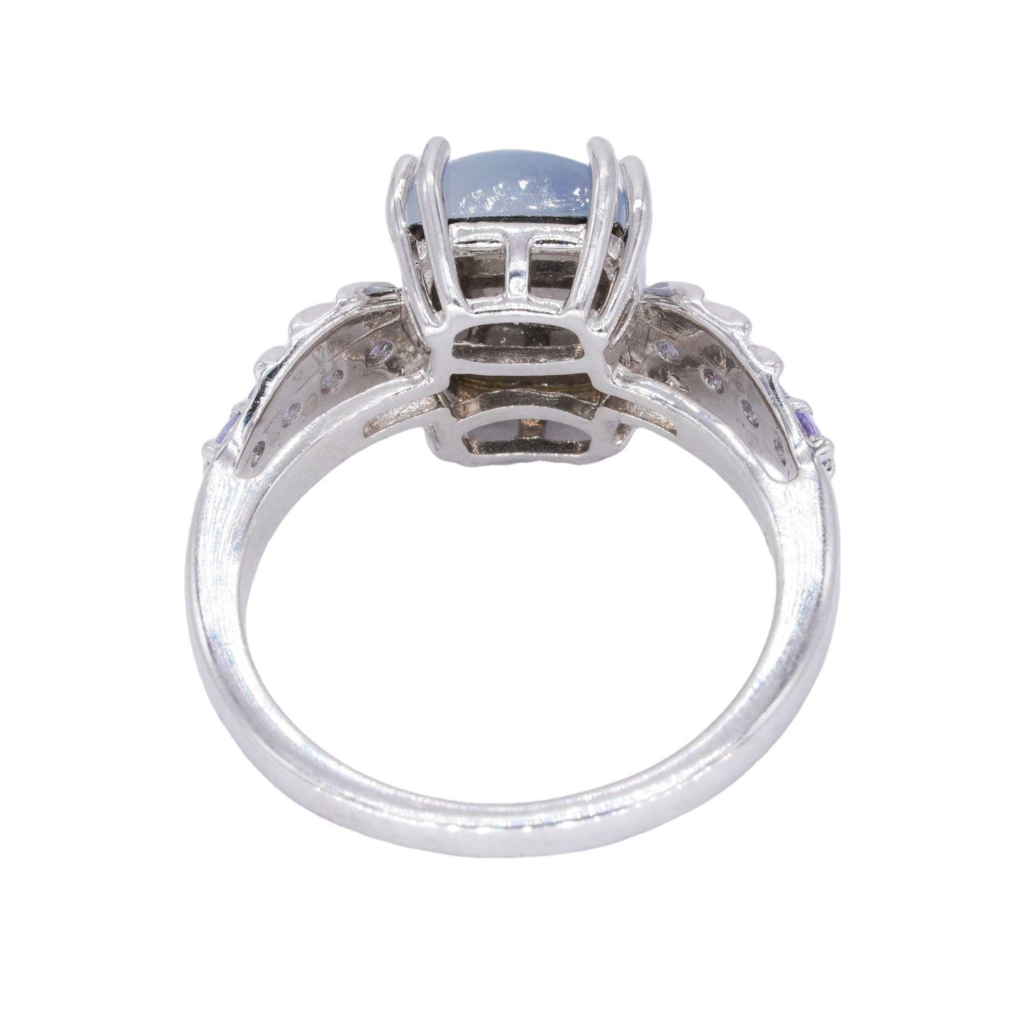 Sterling Silver Jewelry 2.0CT Moonstone Cocktail Ring size 7.25