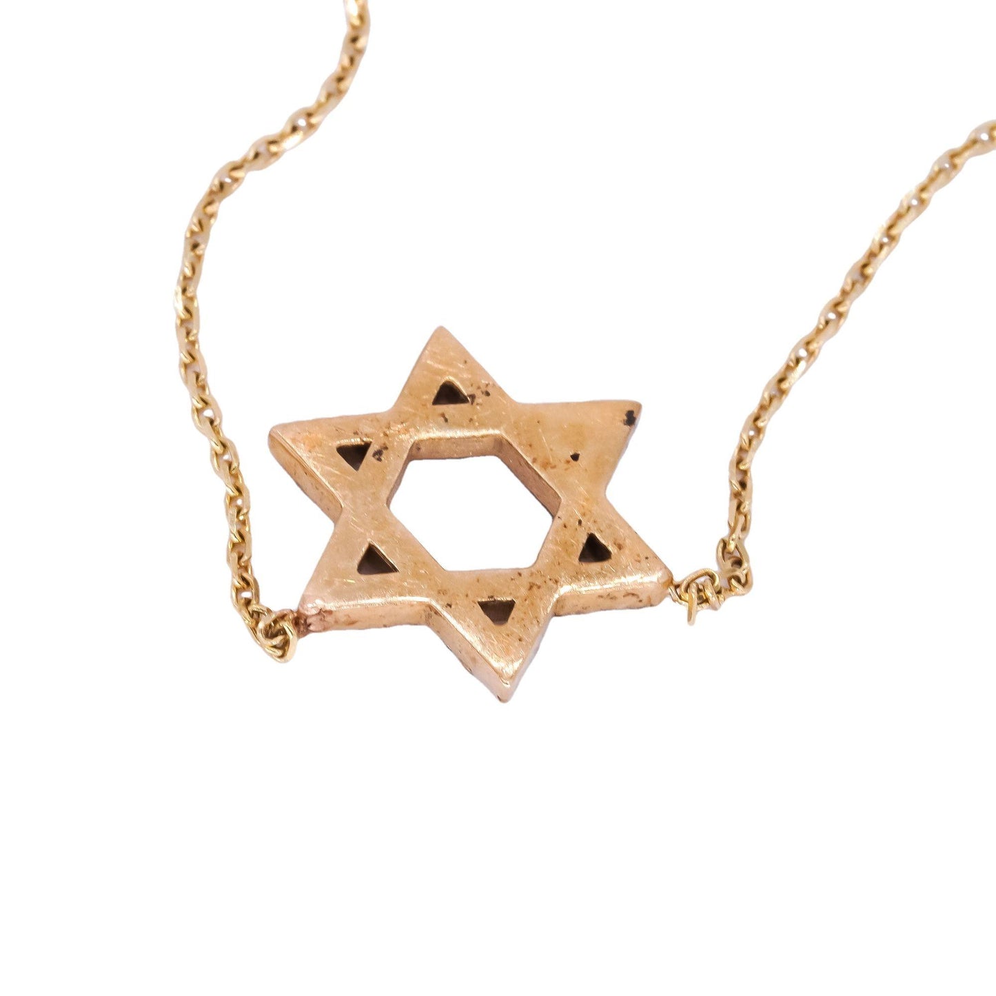 14k Yellow Gold Jewelry 0.34CT Diamond Star of David Pendant Necklace