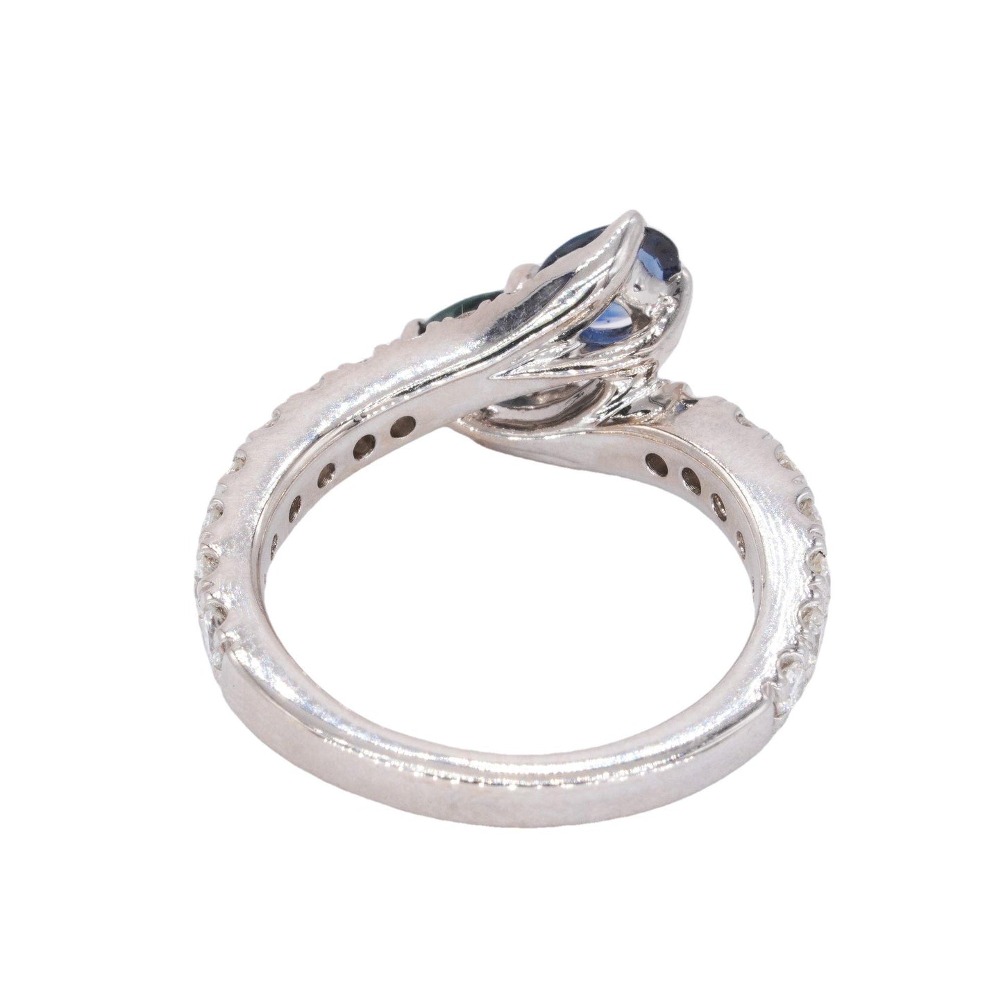 Forever Us 14k White Gold 1.60ct Sapphire and Diamond Anniversary Ring Size 7.25