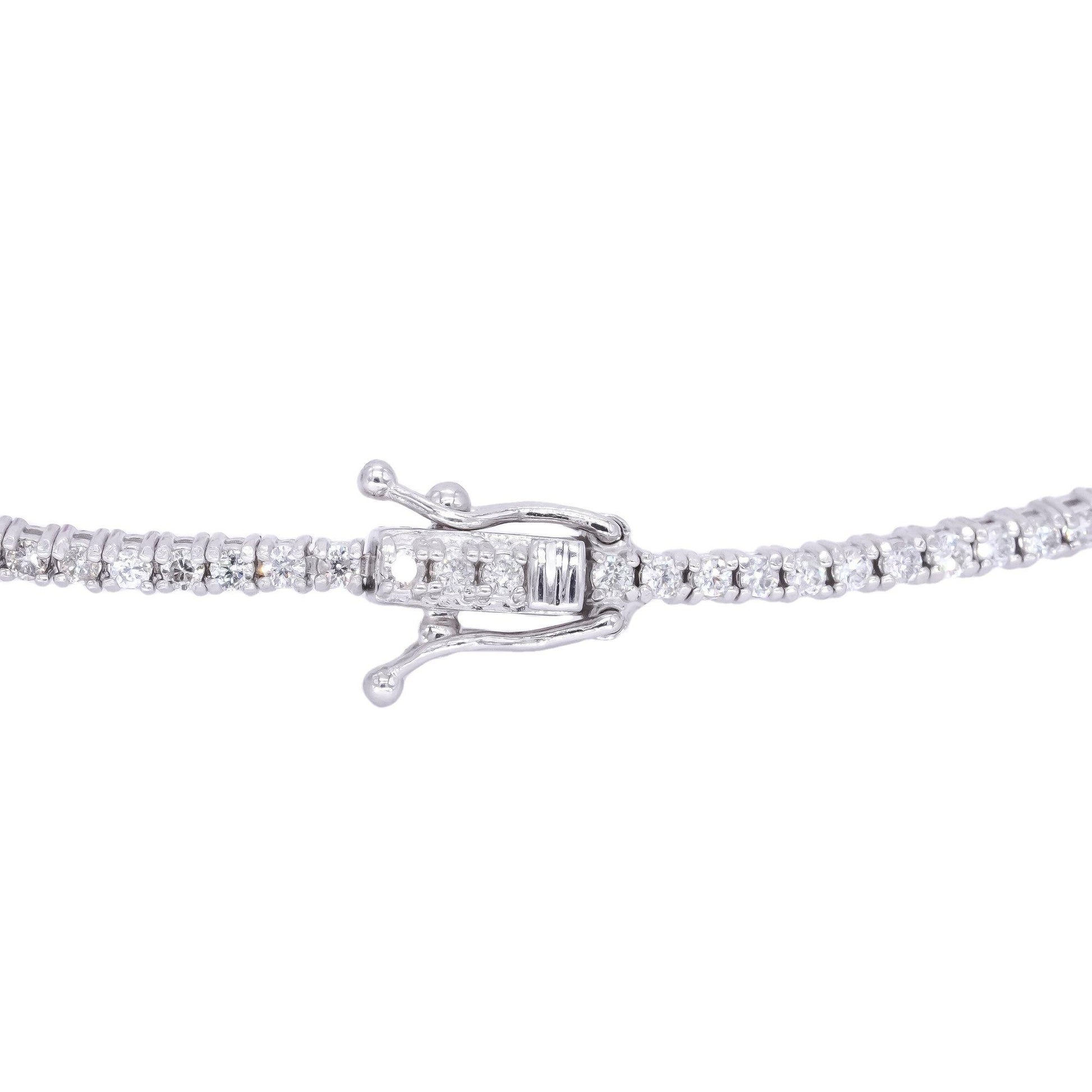 14k White Gold Jewelry 4.70CT Diamond & Ruby Fancy Tennis Bracelet