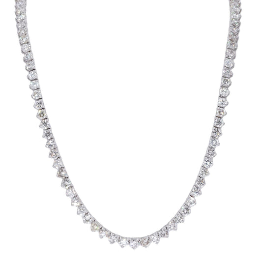 18k White Gold Jewelry 18.53CT Diamond Riviera Necklace