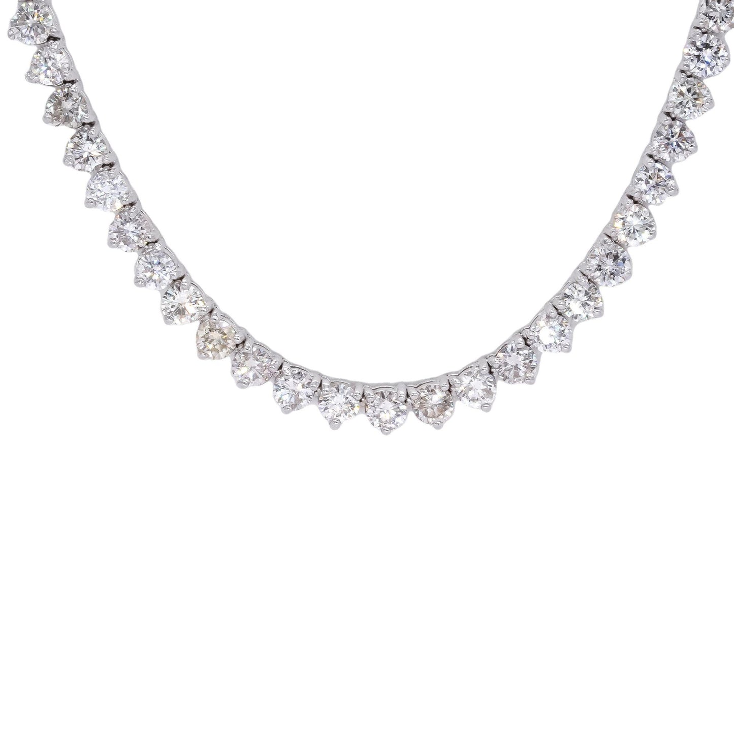 18k White Gold Jewelry 18.53CT Diamond Riviera Necklace