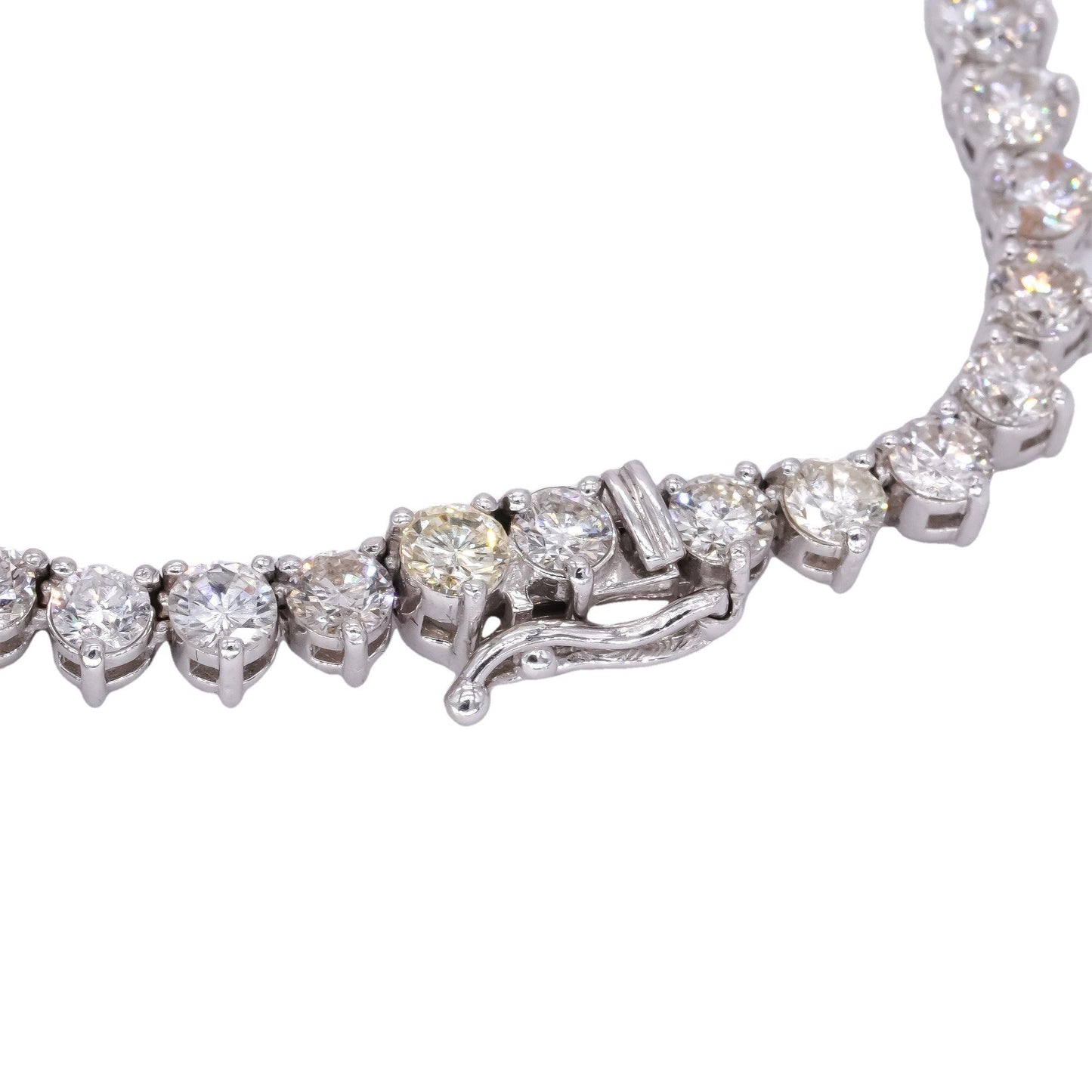 18k White Gold Jewelry 18.53CT Diamond Riviera Necklace