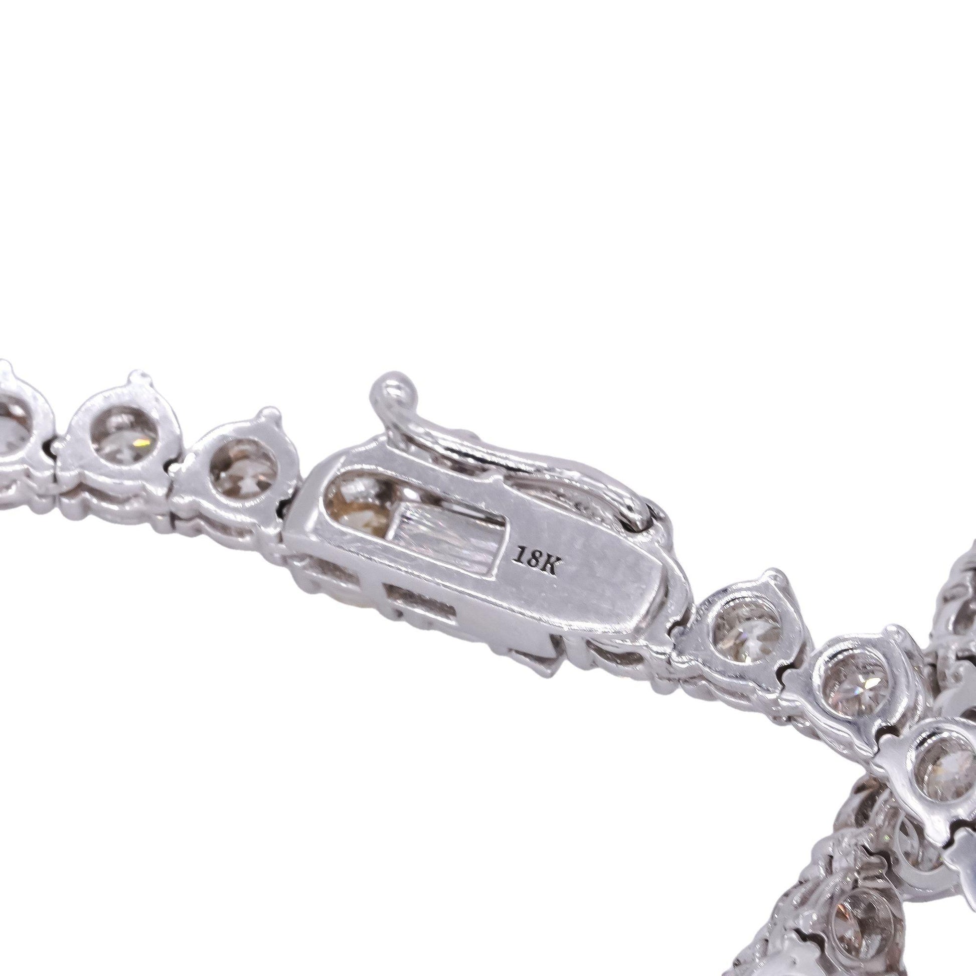 18k White Gold Jewelry 18.53CT Diamond Riviera Necklace