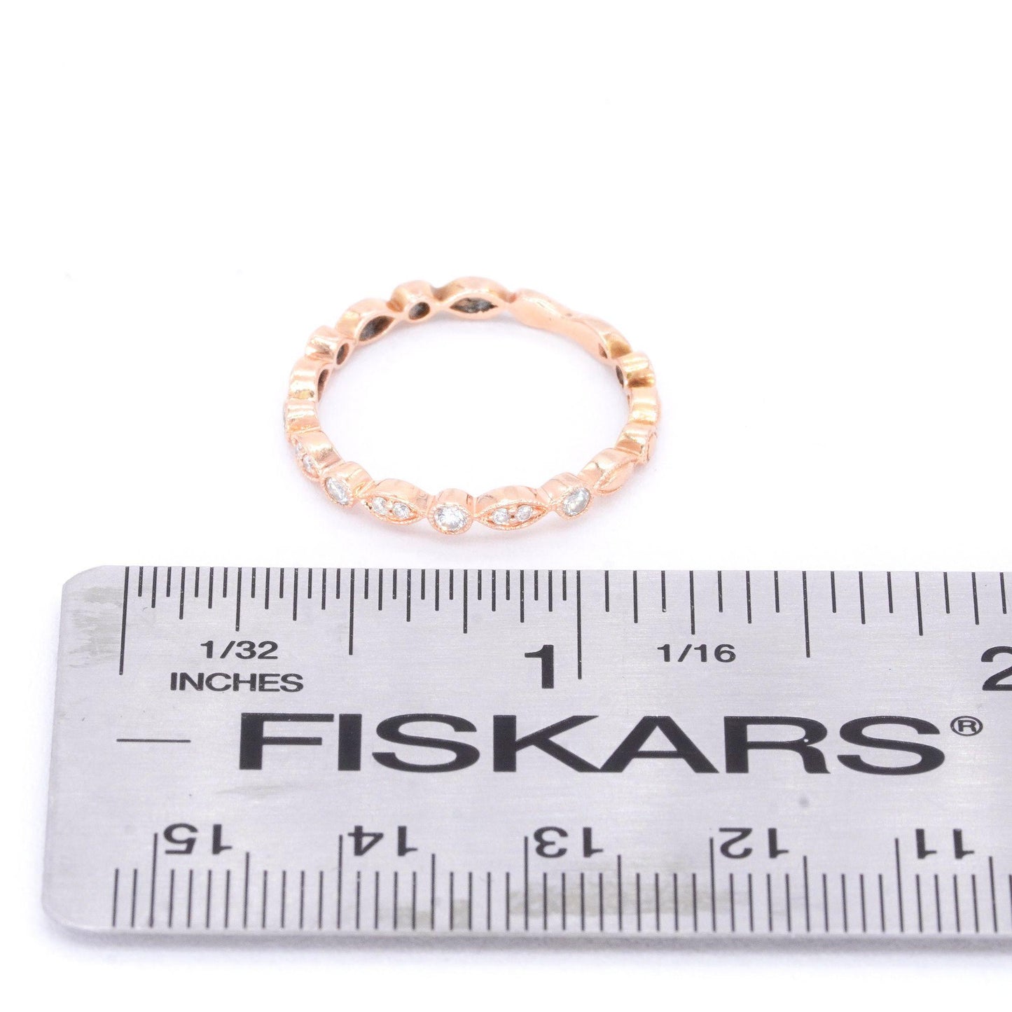 14k Rose Gold Jewelry 0.11CT Diamond Band Ring size 8