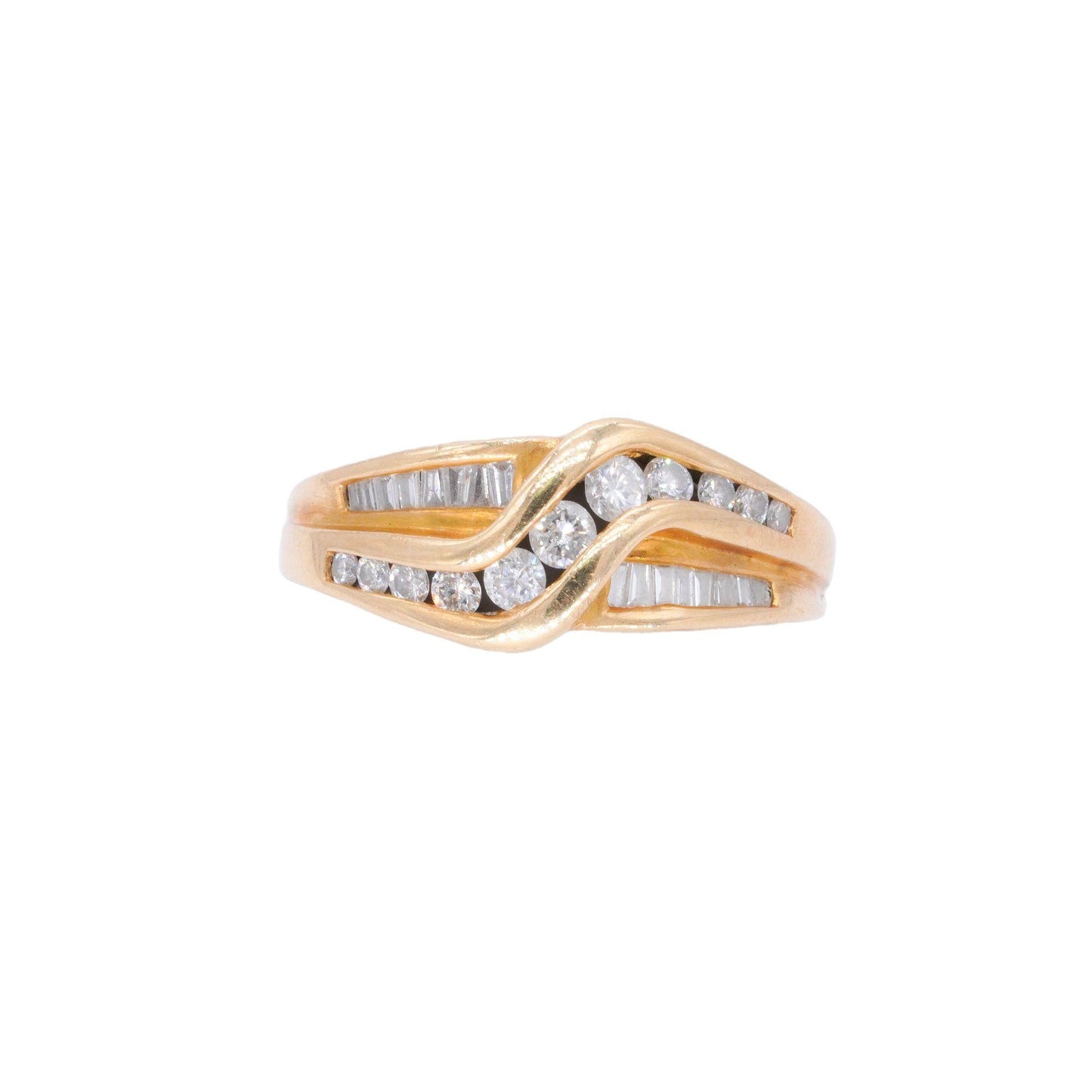 14k Yellow Gold Jewelry .65CT Diamond Band Ring size 6.5