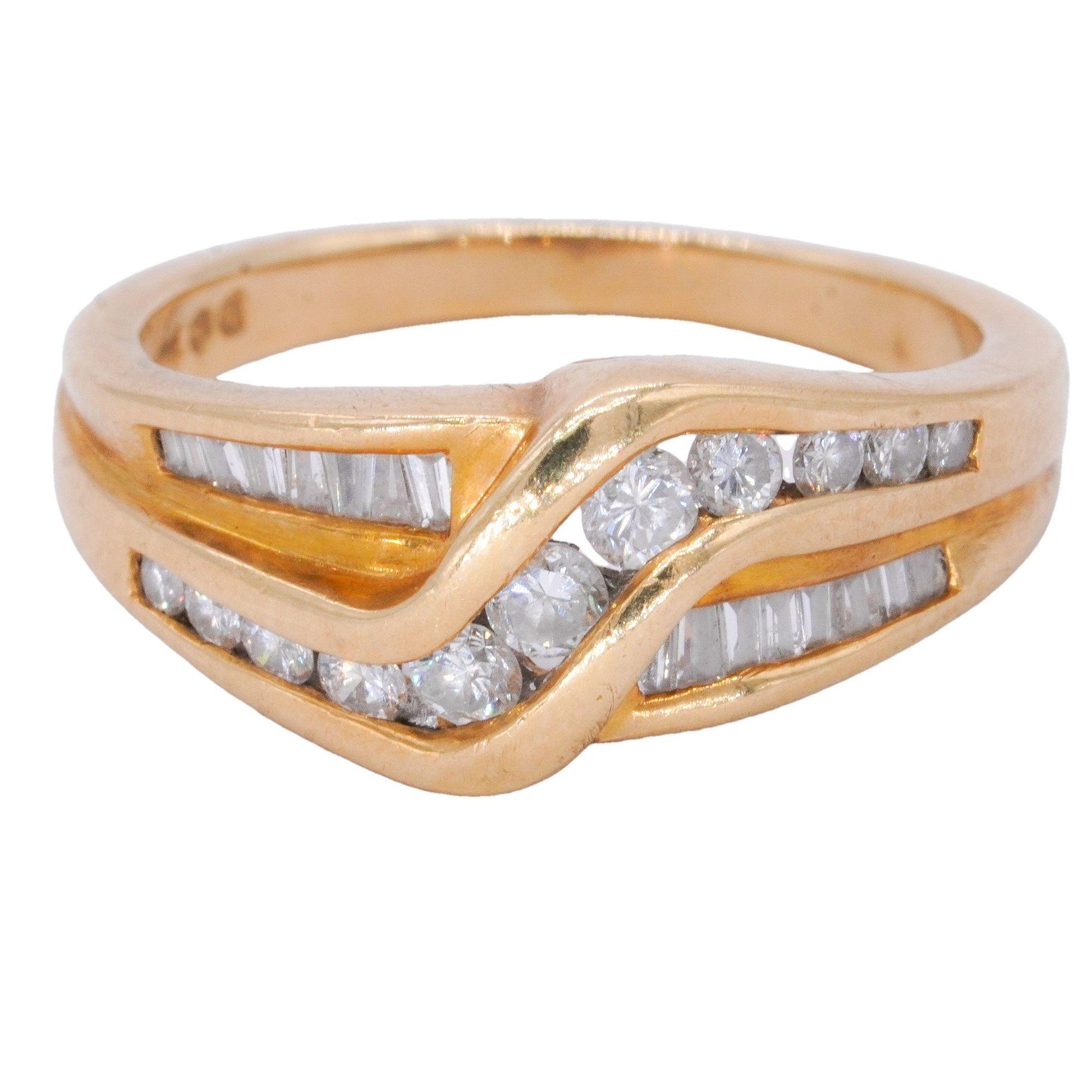 14k Yellow Gold Jewelry .65CT Diamond Band Ring size 6.5