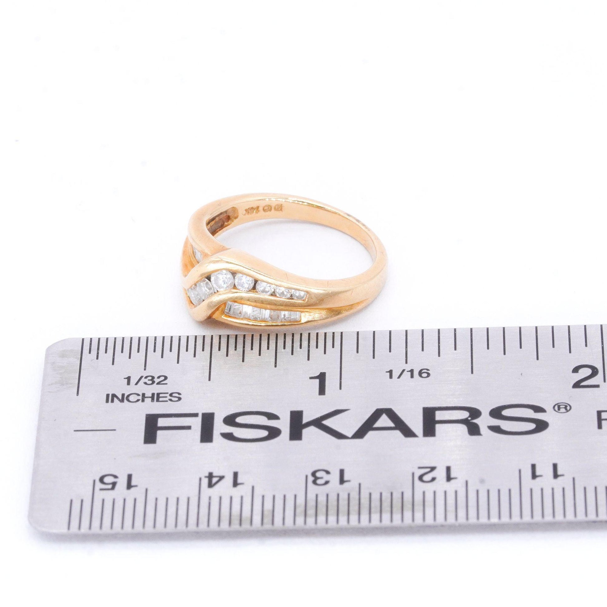 14k Yellow Gold Jewelry .65CT Diamond Band Ring size 6.5