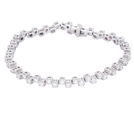 14k White Gold Jewelry 5.70CT Diamond Fancy Link Tennis Bracelet