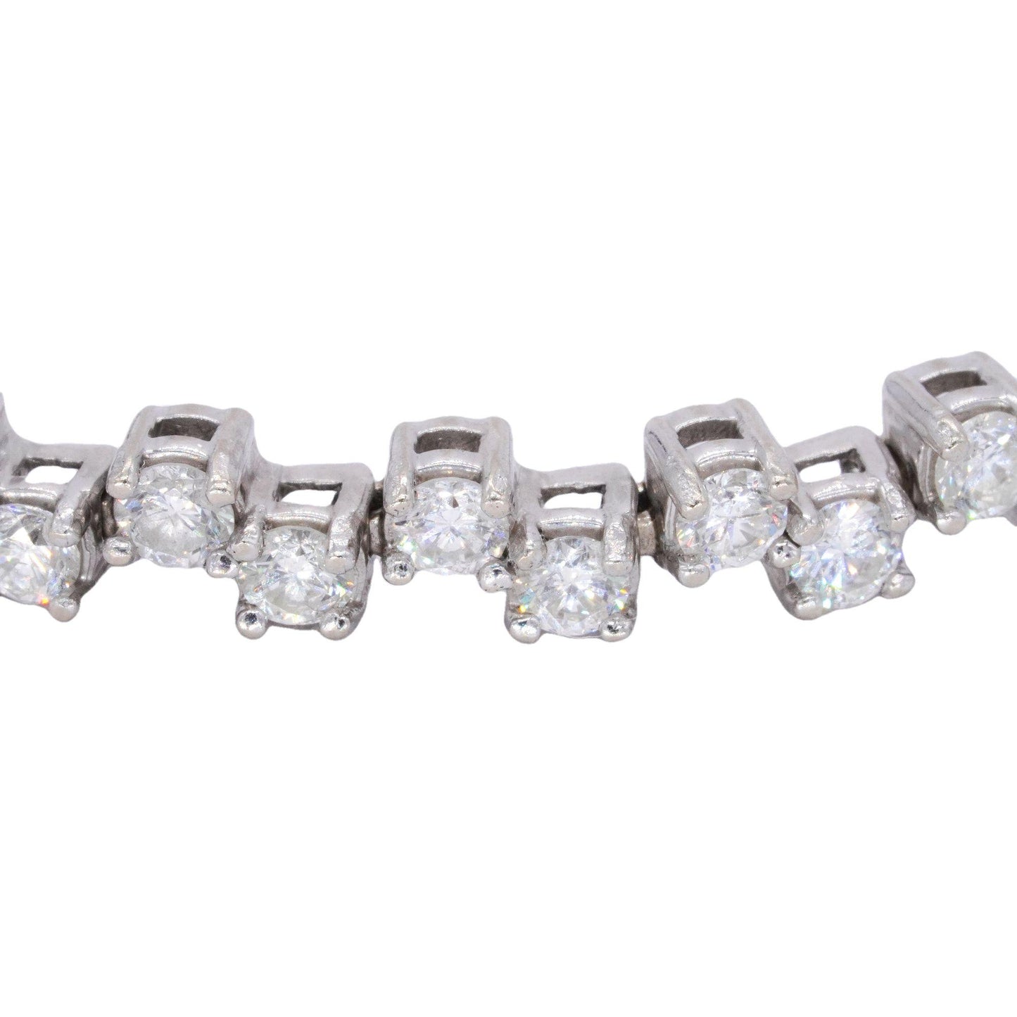 14k White Gold Jewelry 5.70CT Diamond Fancy Link Tennis Bracelet