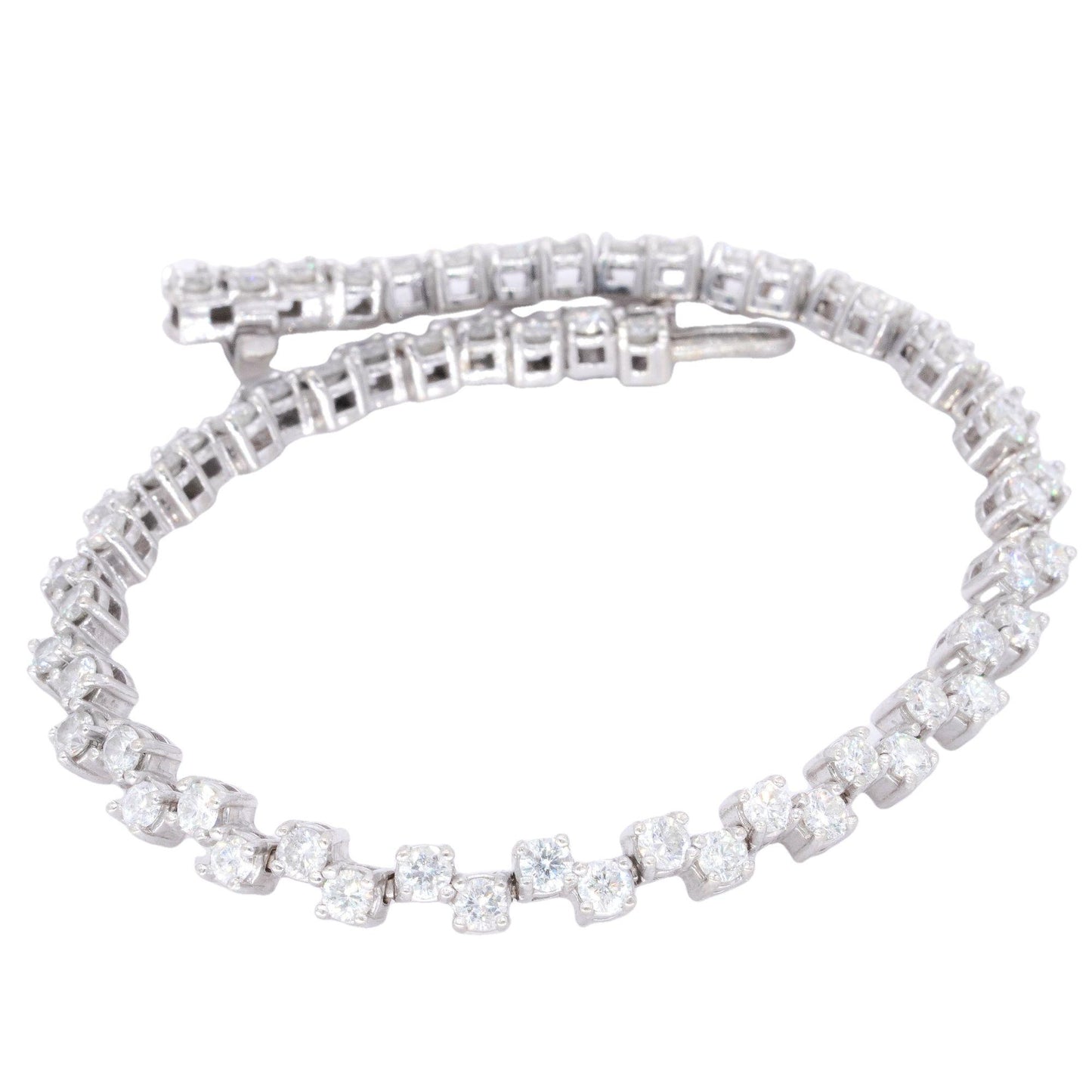 14k White Gold Jewelry 5.70CT Diamond Fancy Link Tennis Bracelet