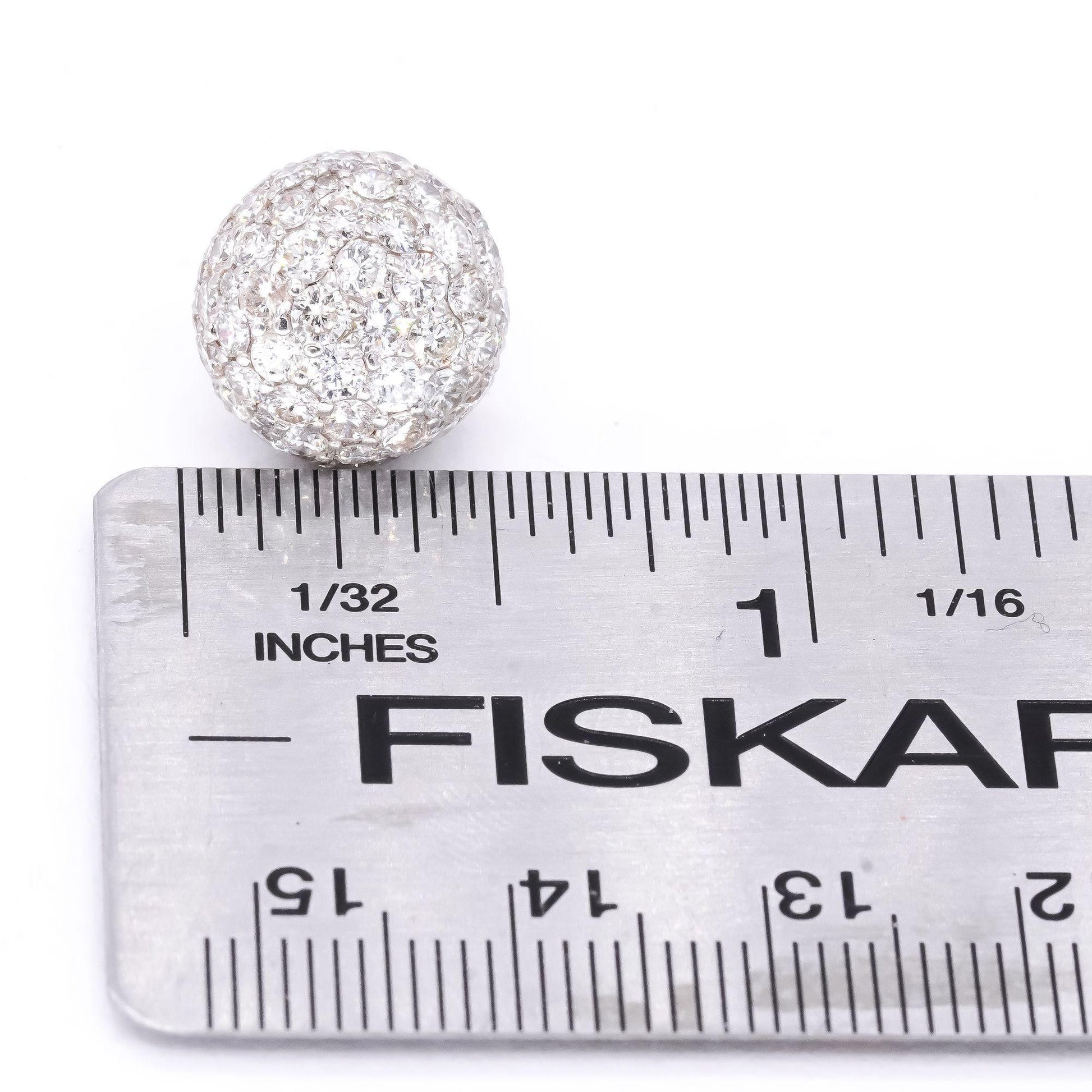 14k White Gold Jewelry 3.73CT Diamond Pave Ball Stud Earrings