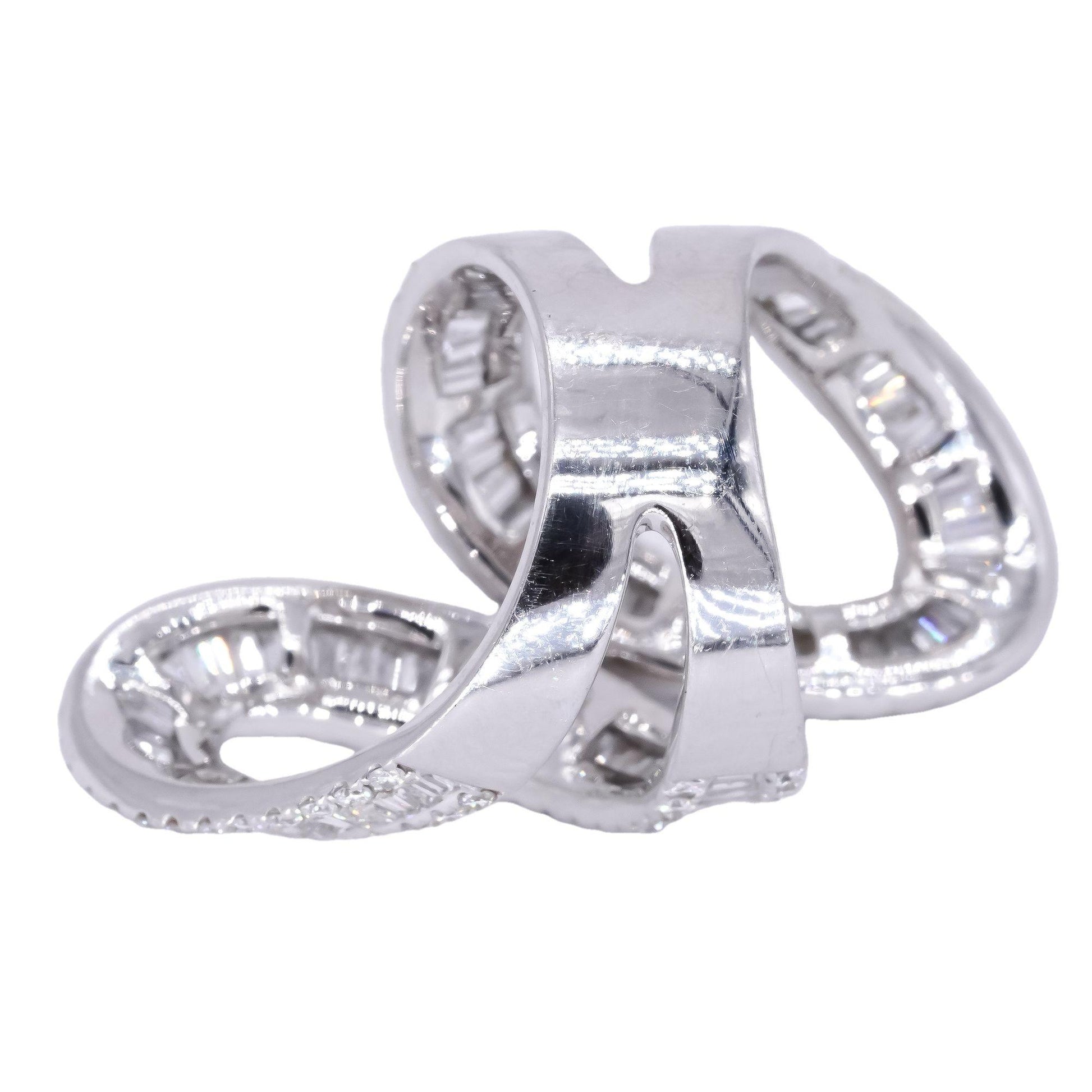 14k White Gold Jewelry 3.0CT Diamond Swirl Jumbo Ring size 6.25