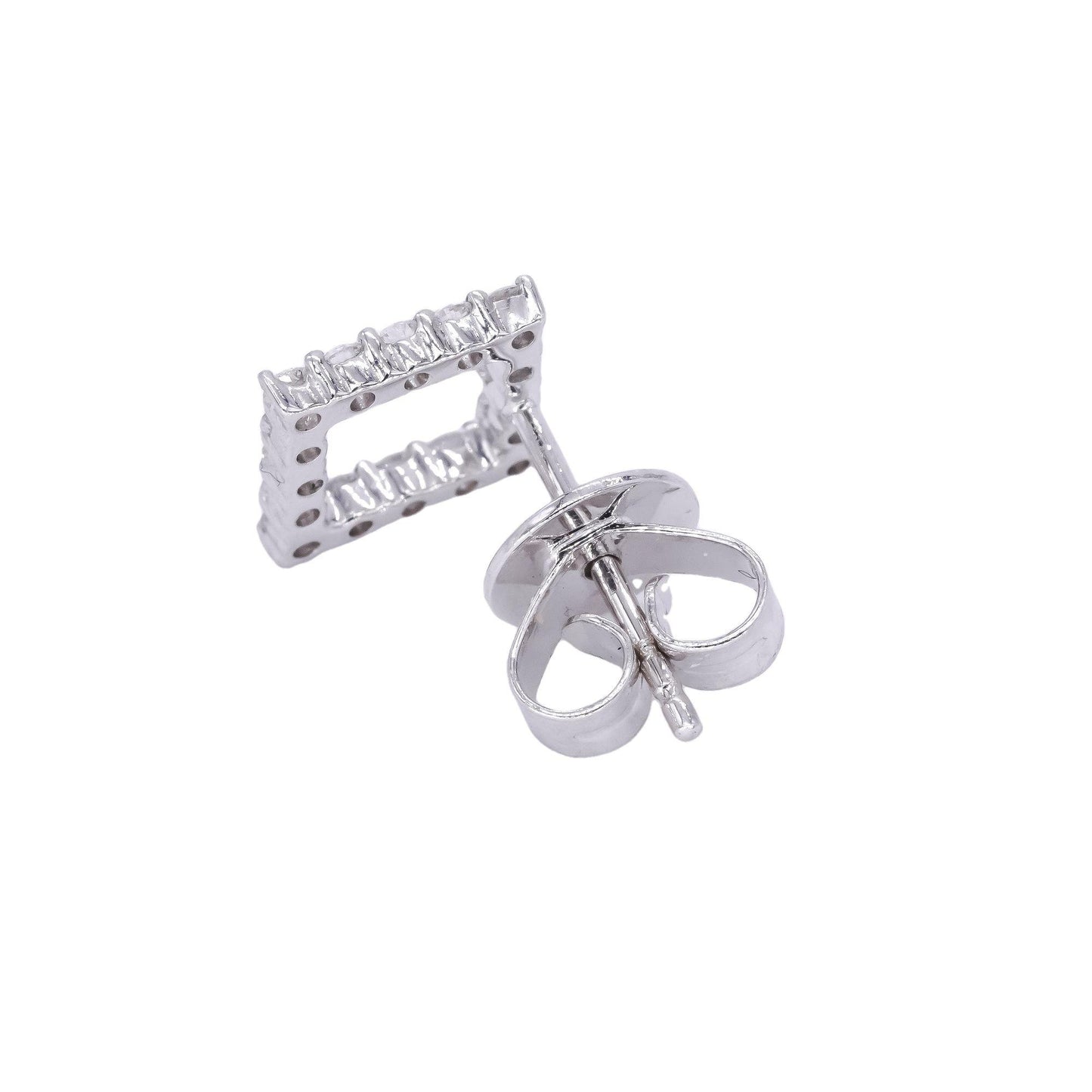 18k White Gold 0.36CT VS Diamond Square Fancy Stud Earrings