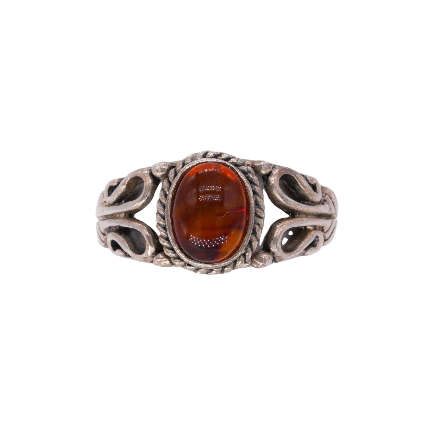 Sterling Silver Jewelry .75CT Carnelian Solitaire Ring size 5.25