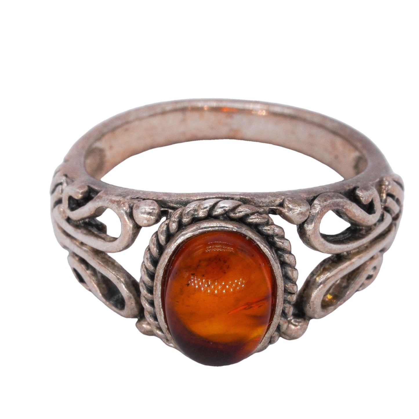 Sterling Silver Jewelry .75CT Carnelian Solitaire Ring size 5.25