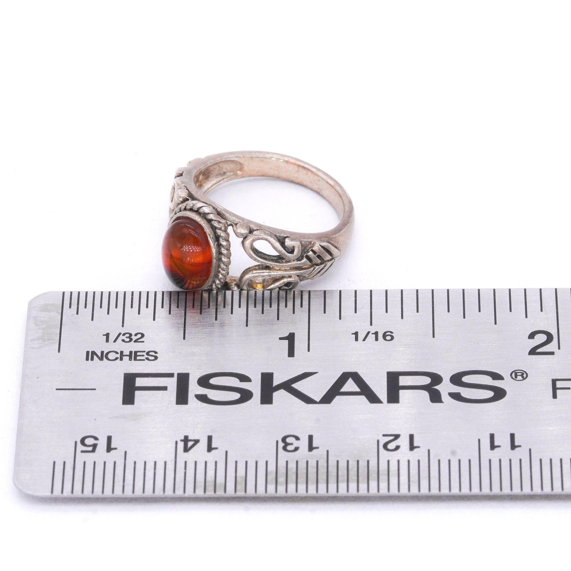 Sterling Silver Jewelry .75CT Carnelian Solitaire Ring size 5.25