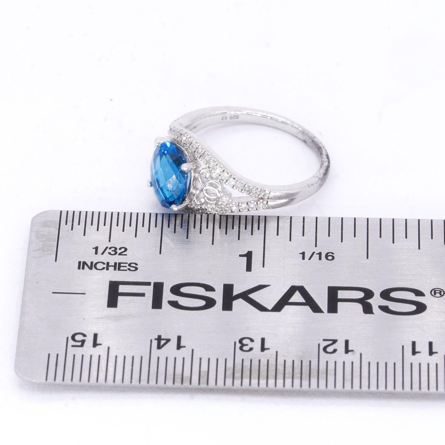 Sterling Silver Jewelry 2.0CT Zircon and Cubic Zirconia Cocktail Ring size 7