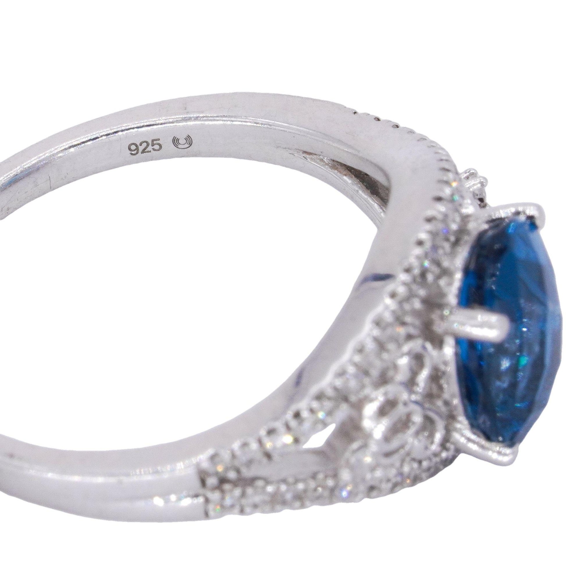 Sterling Silver Jewelry 2.0CT Zircon and Cubic Zirconia Cocktail Ring size 7