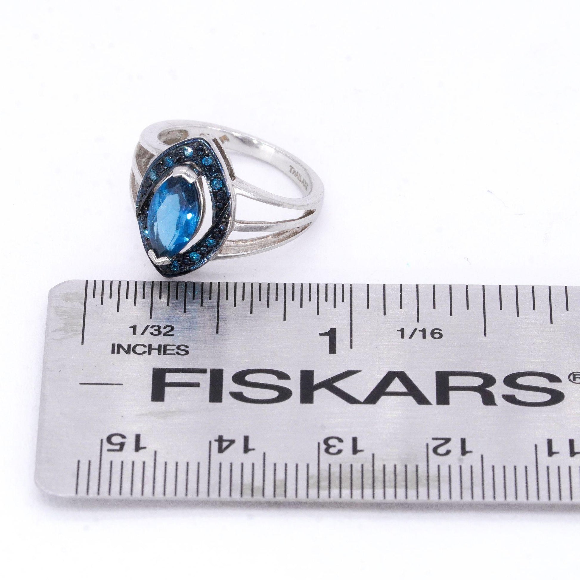 Sterling Silver Jewelry 1.0CT Blue Topaz Ring size 5.25