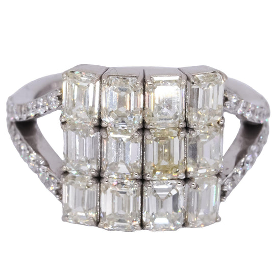 14k White Gold Jewelry 4.20CT VS Diamond Cocktail Ring size 7