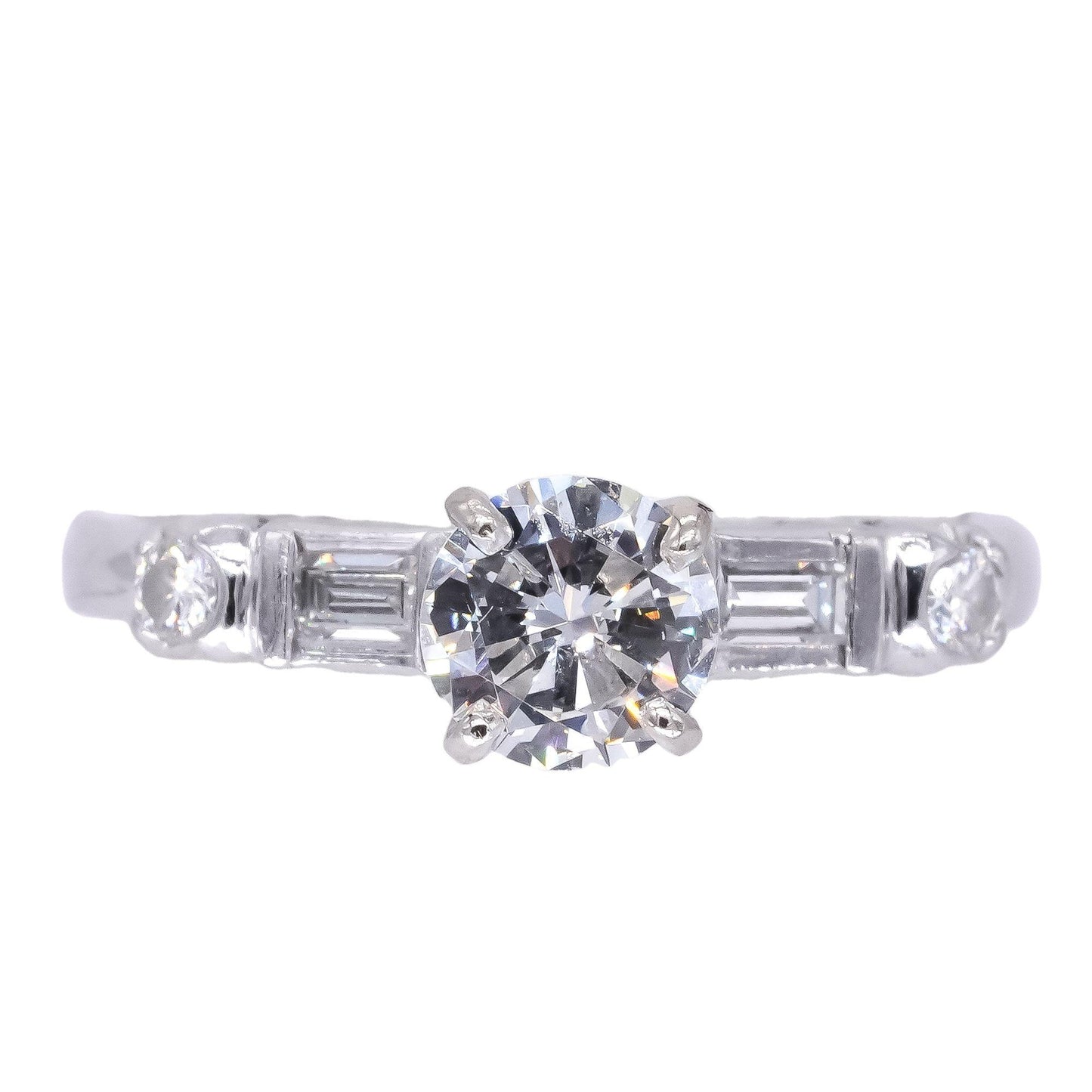 Platinum Vintage 0.65CT VS Diamond Wedding Engagement Ring size 6