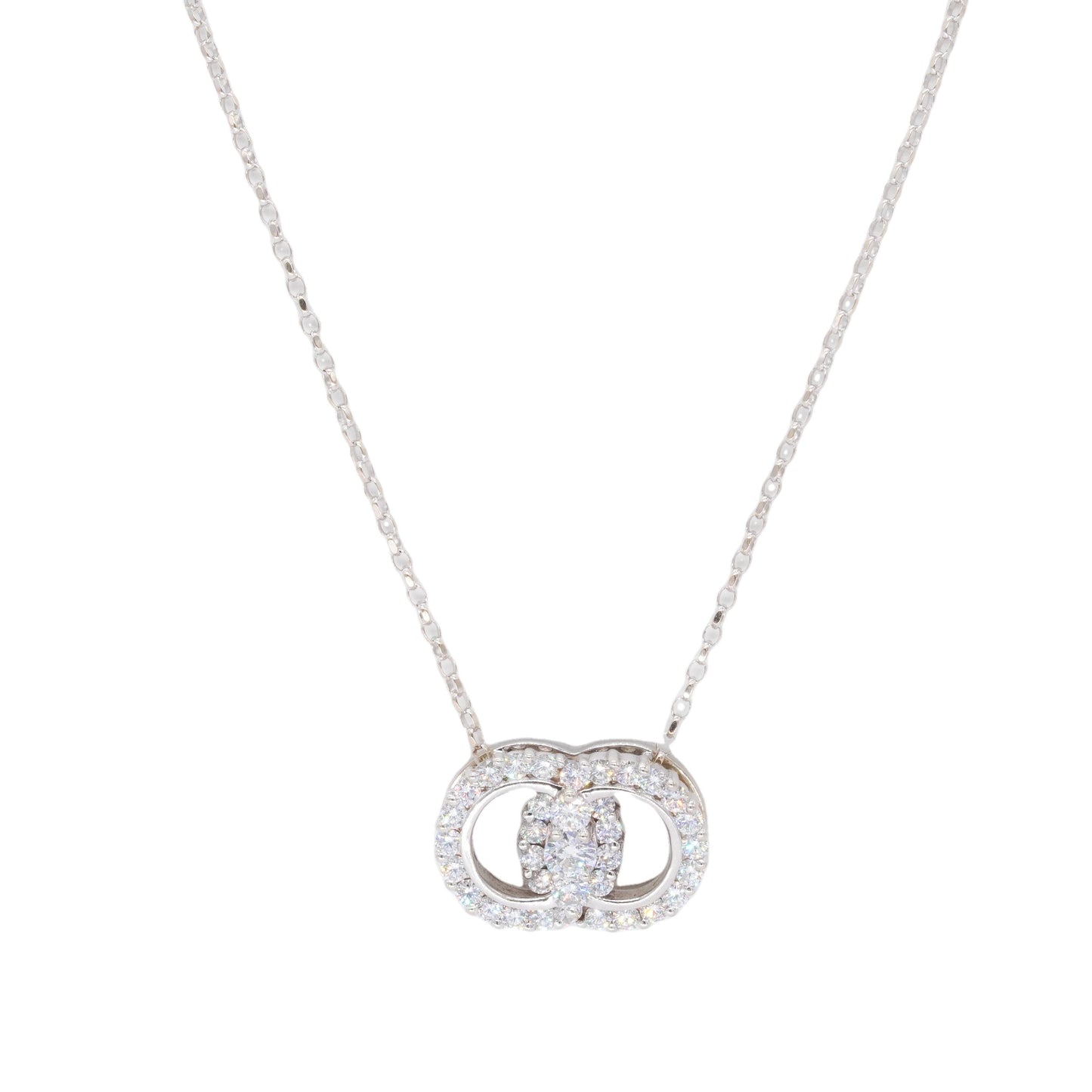 DANGLER STUDIOS 14k White Gold 1.39CT Diamond Marriage Symbol Pendant Necklace