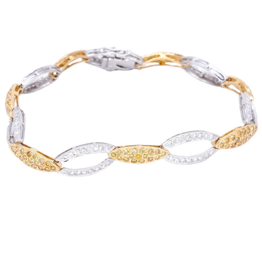 18k White & Yellow Gold 2.75CT VS White & Yellow Diamond Formal Tennis Bracelet