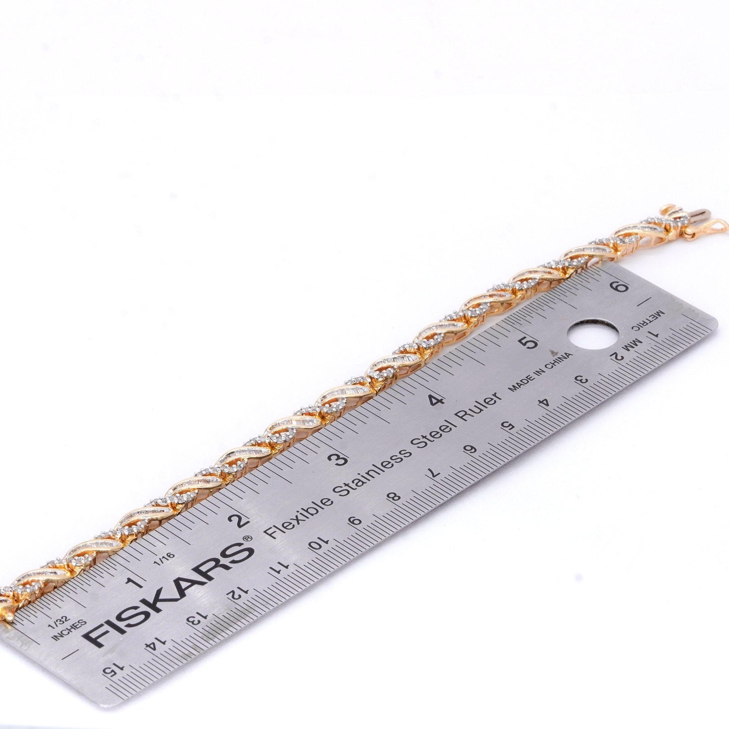 14k Yellow Gold Jewelry 2.52CT Diamond Fancy Link Bracelet