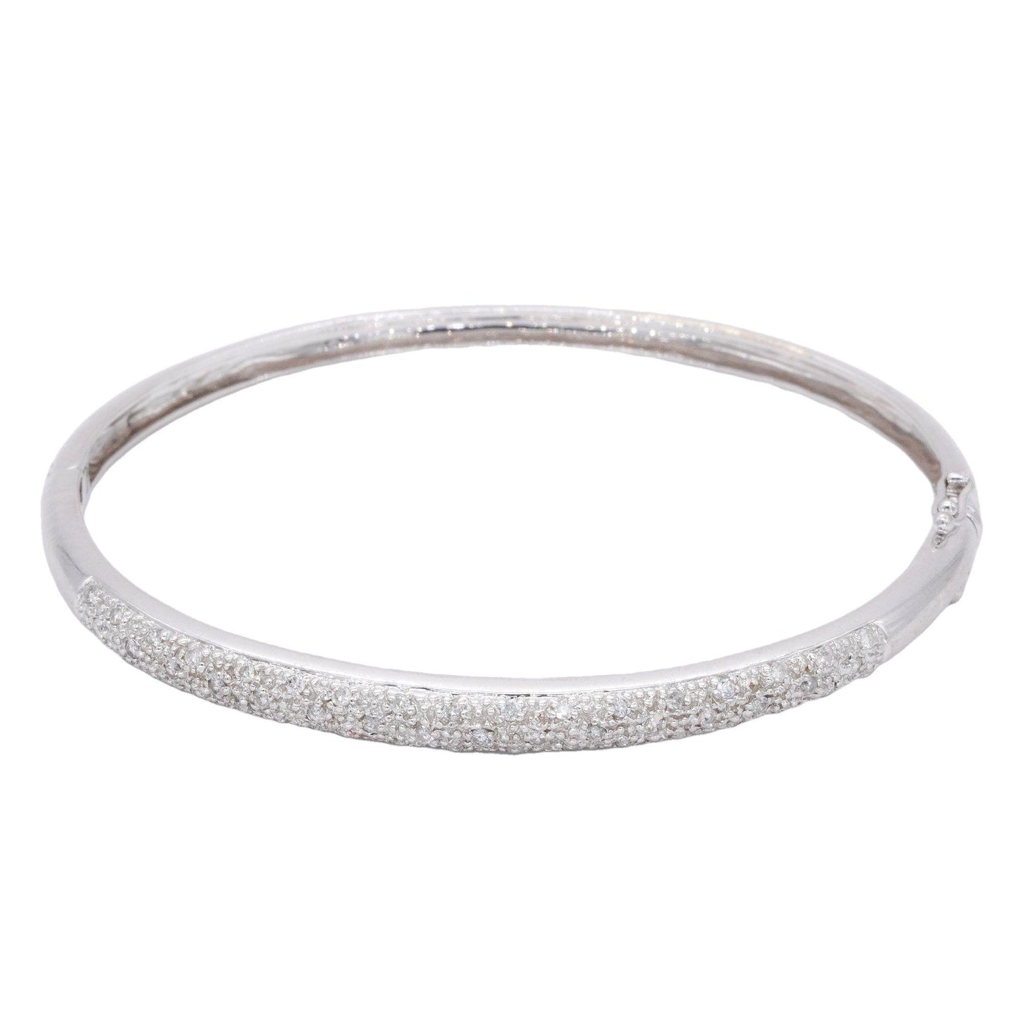 14k White Gold Jewelry 0.50CT Diamond Bangle Bracelet