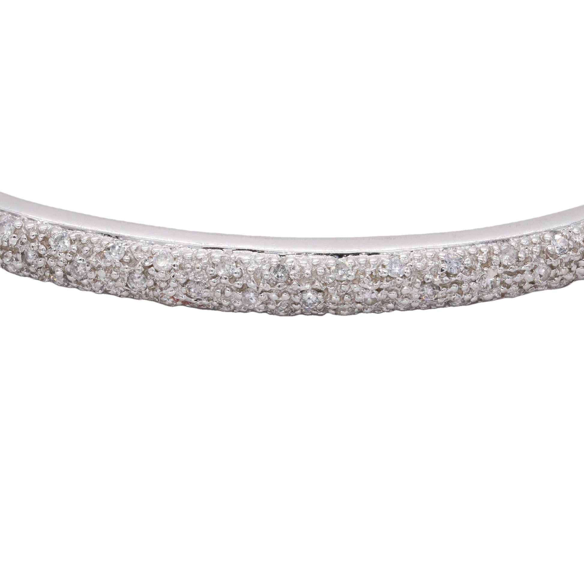 14k White Gold Jewelry 0.50CT Diamond Bangle Bracelet