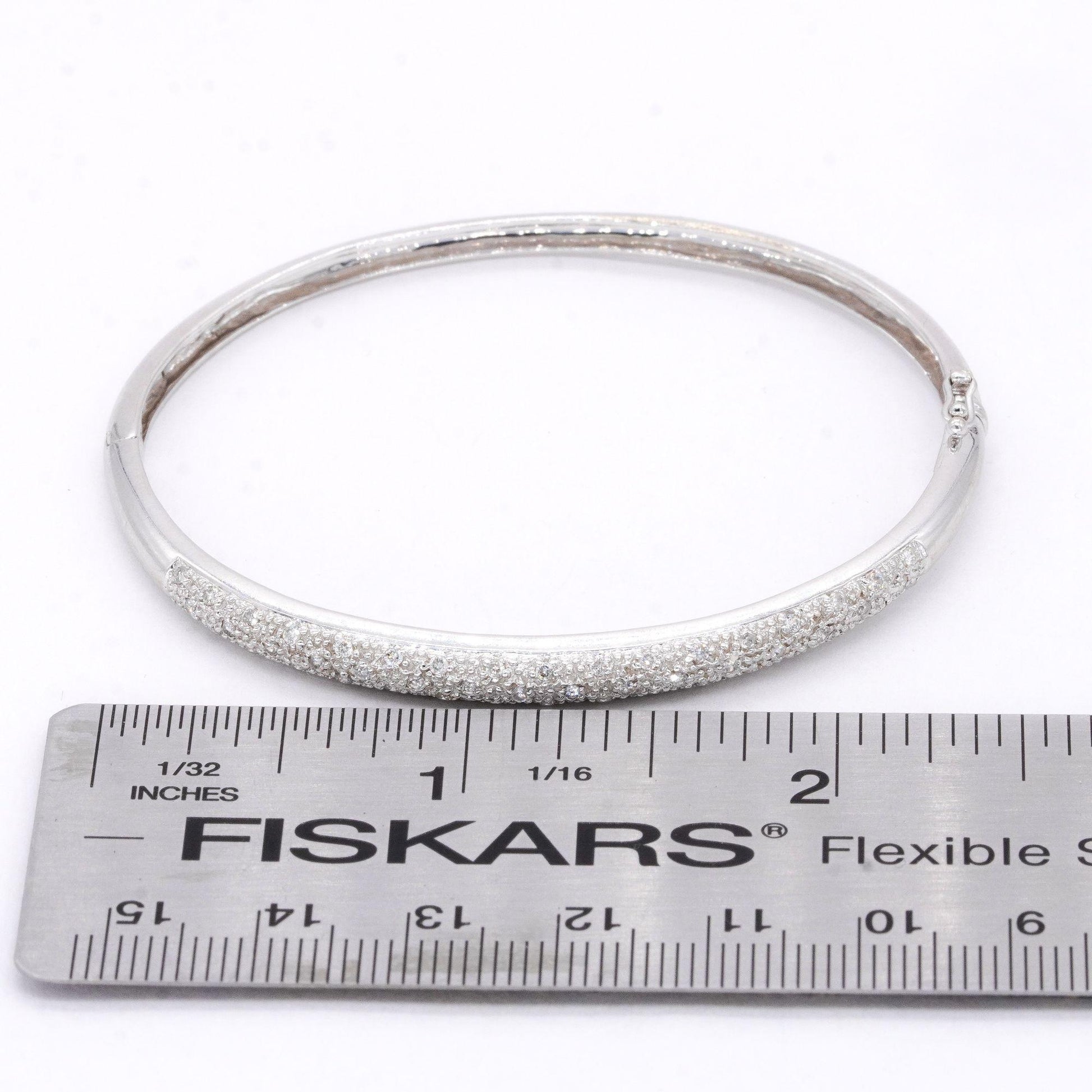 14k White Gold Jewelry 0.50CT Diamond Bangle Bracelet