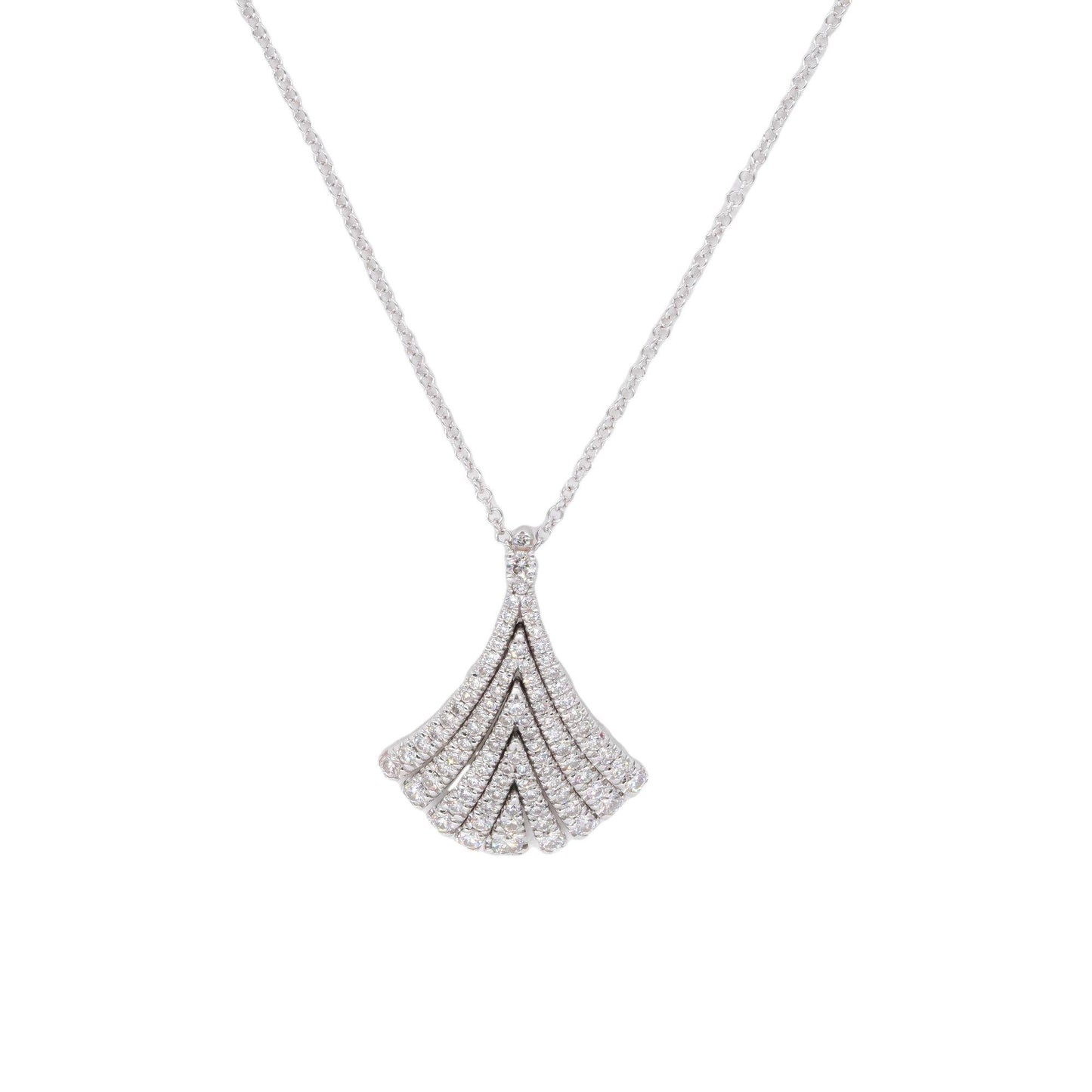 GABRIEL & Co Designer 14k White Gold VS 0.50CT Diamond Abstract Pendant Necklace