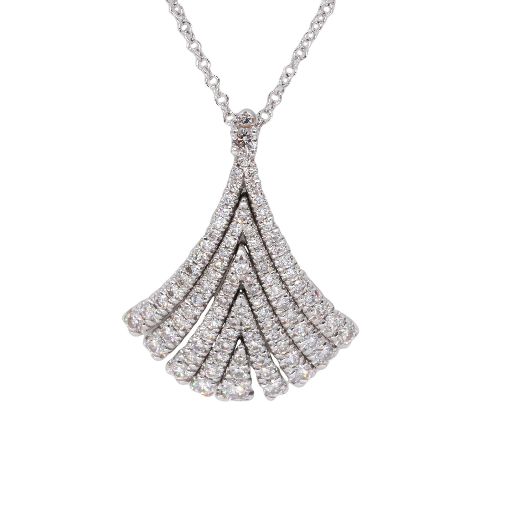 GABRIEL & Co Designer 14k White Gold VS 0.50CT Diamond Abstract Pendant Necklace