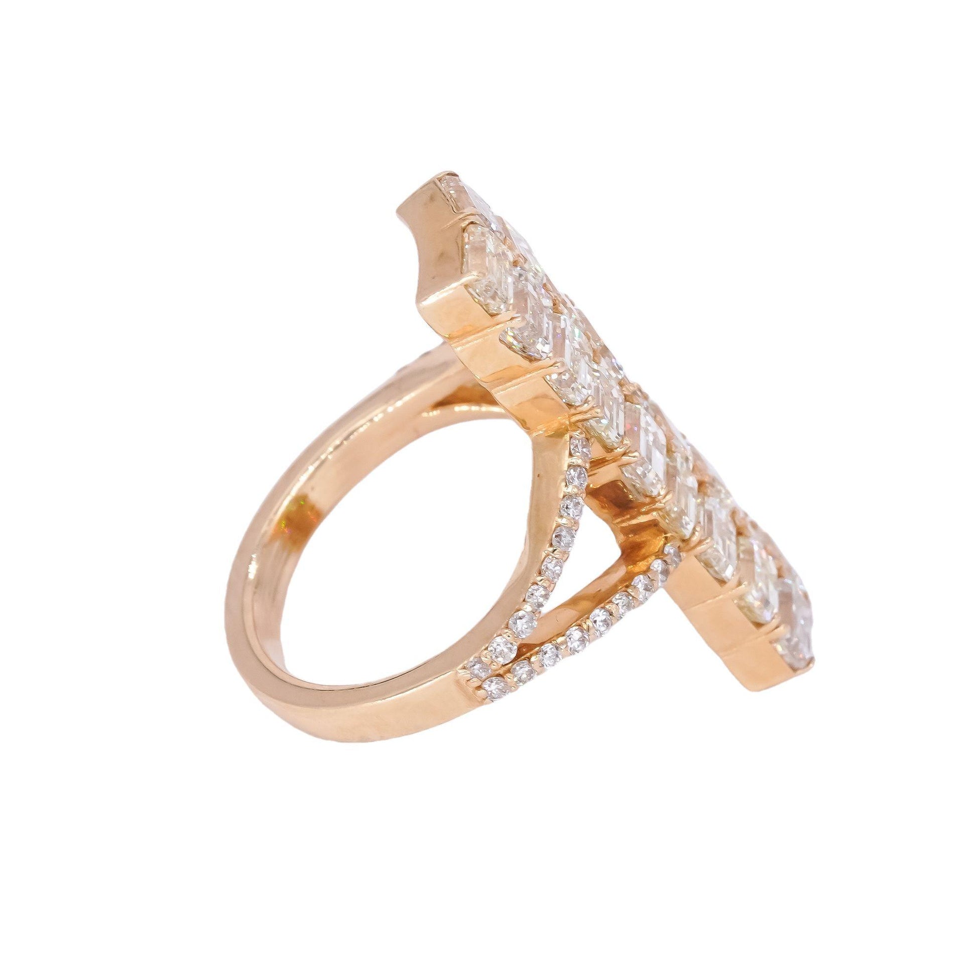 14k Yellow Gold Jewelry 6.0CT VS Diamond Fancy Cocktail Ring size 7