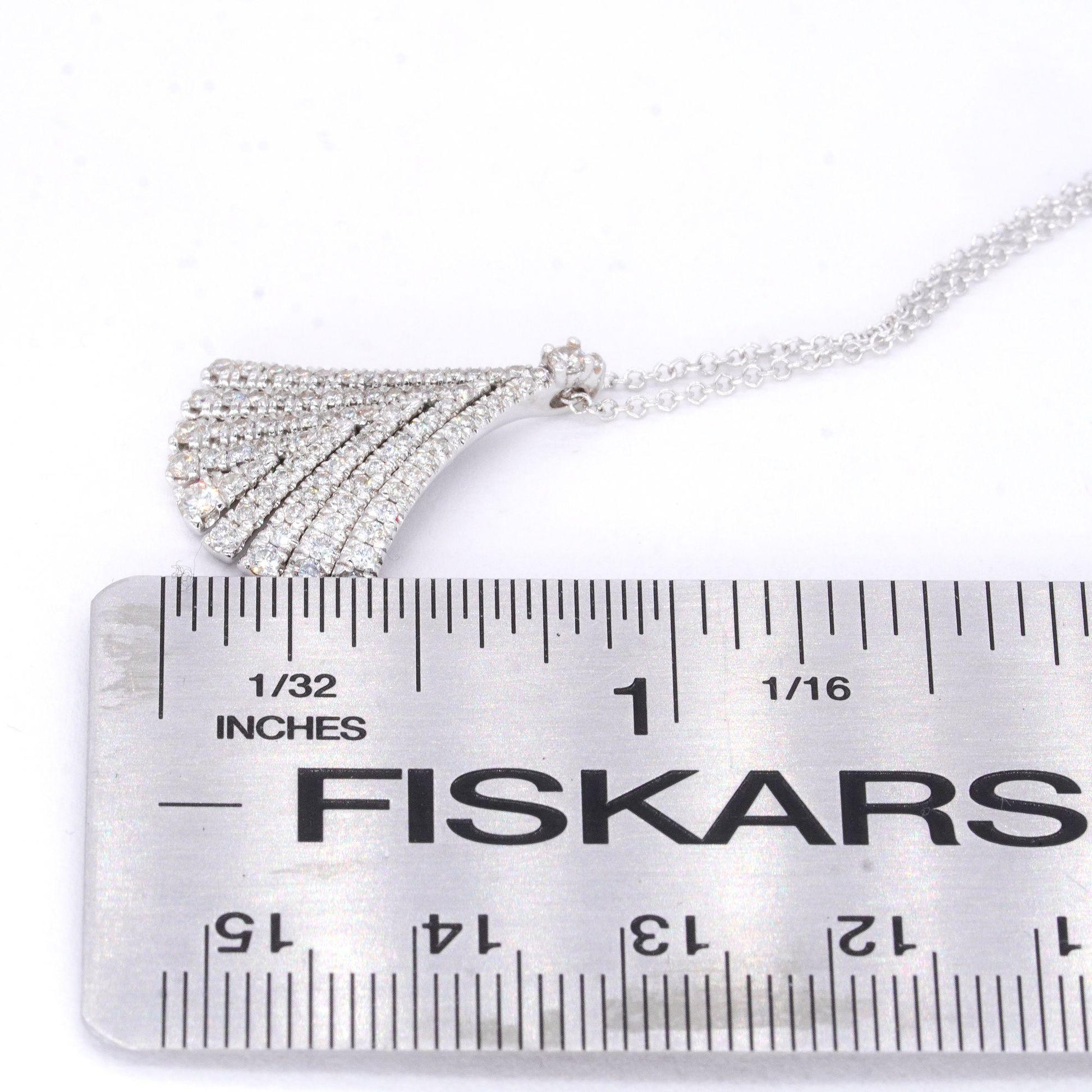 GABRIEL & Co Designer 14k White Gold VS 0.50CT Diamond Abstract Pendant Necklace